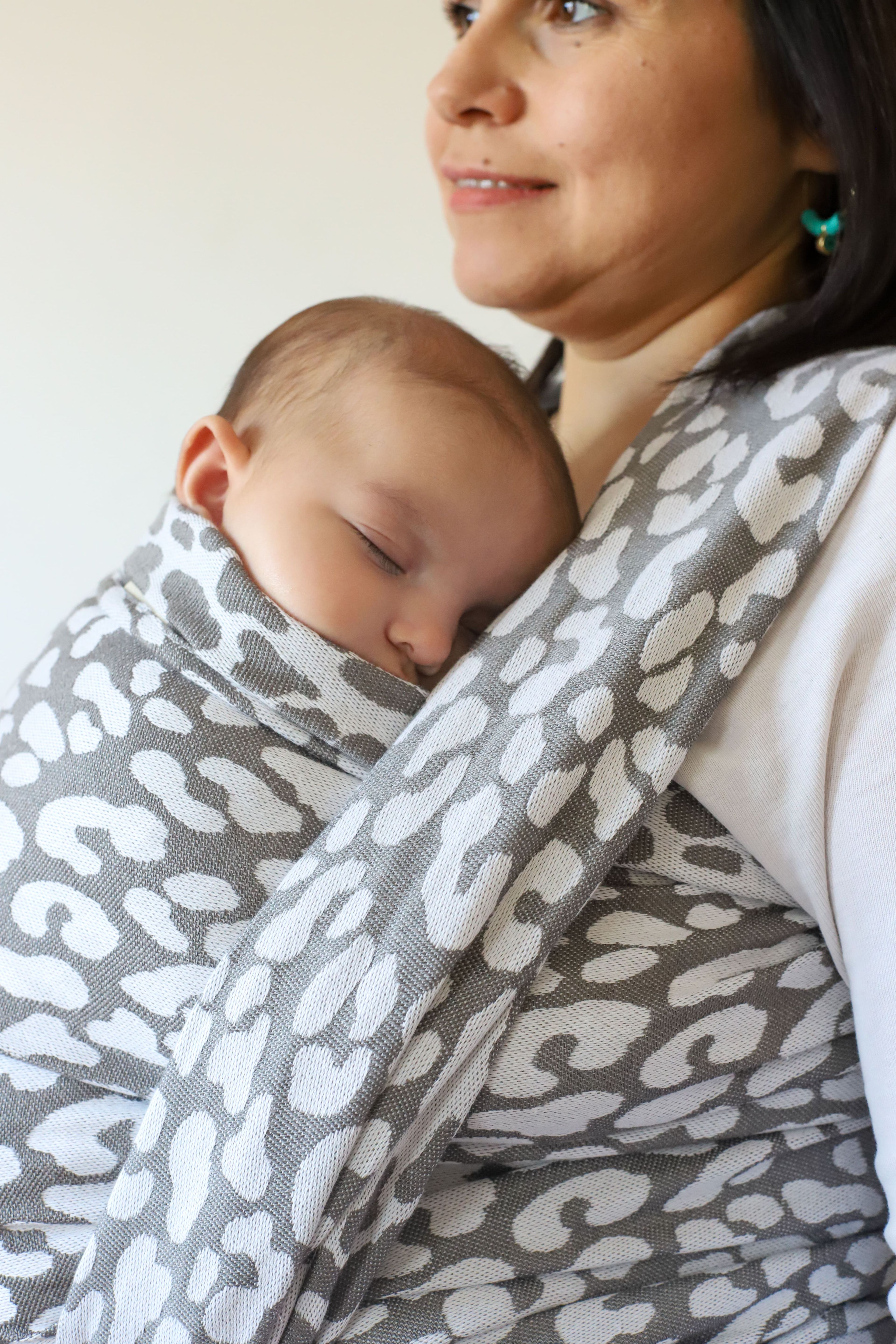 Dokuma Wrap Sling Leopar Organik Pamuk Ve Bambu Anakucağı