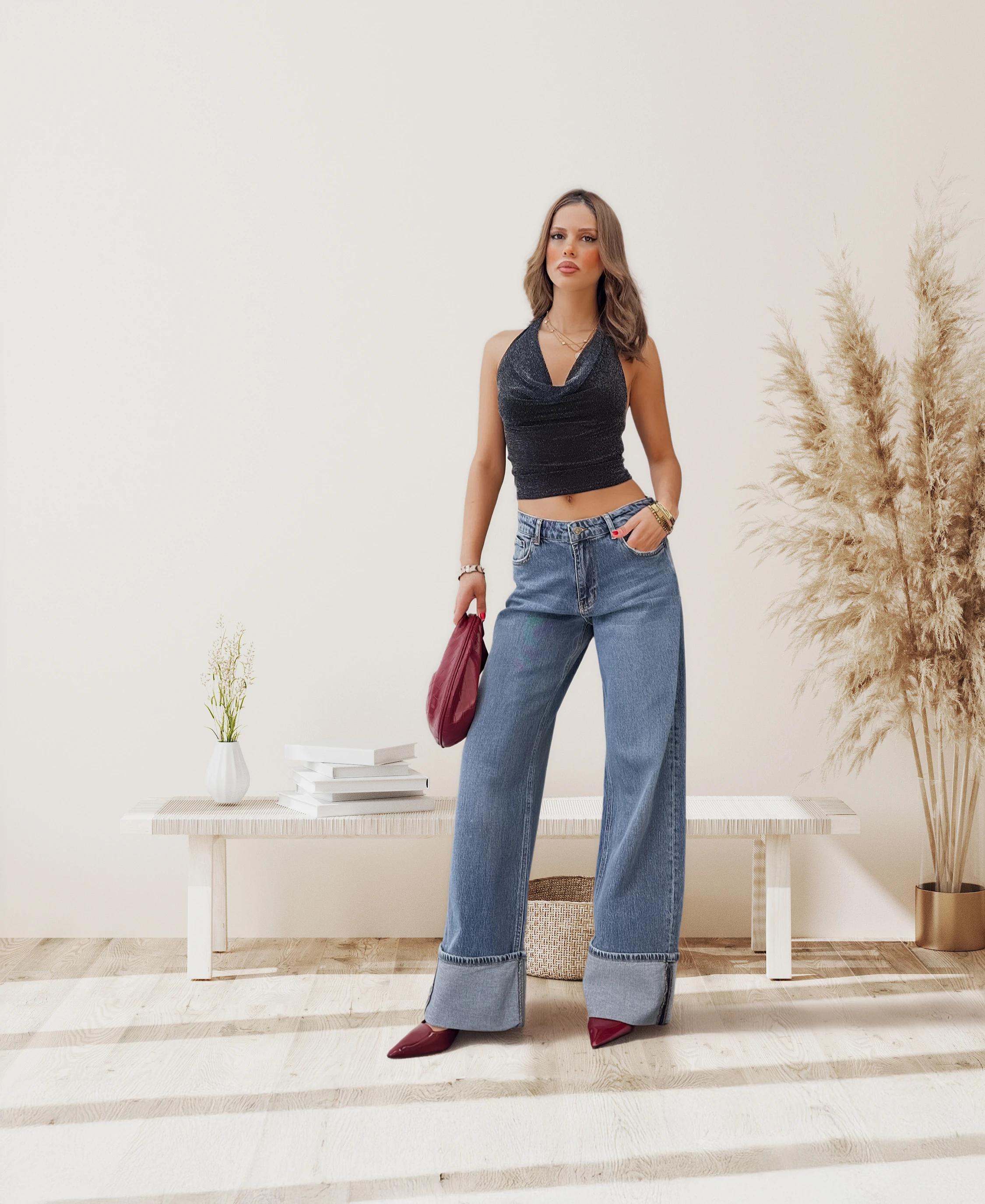 Dritto – Geniş Paça Yüksek Bel Jean main variant image