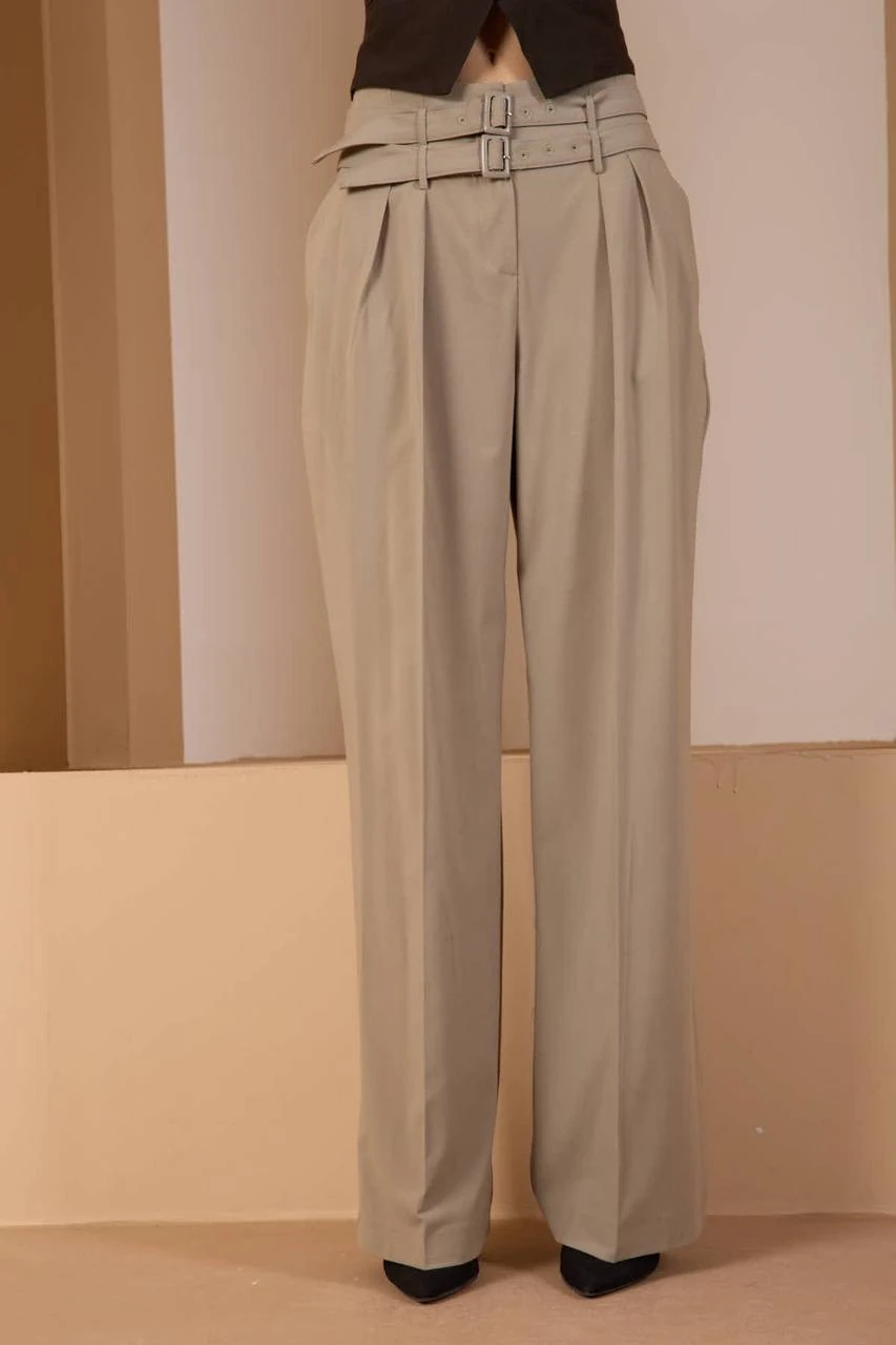 Palazzo-Çift Kemer Pantolon