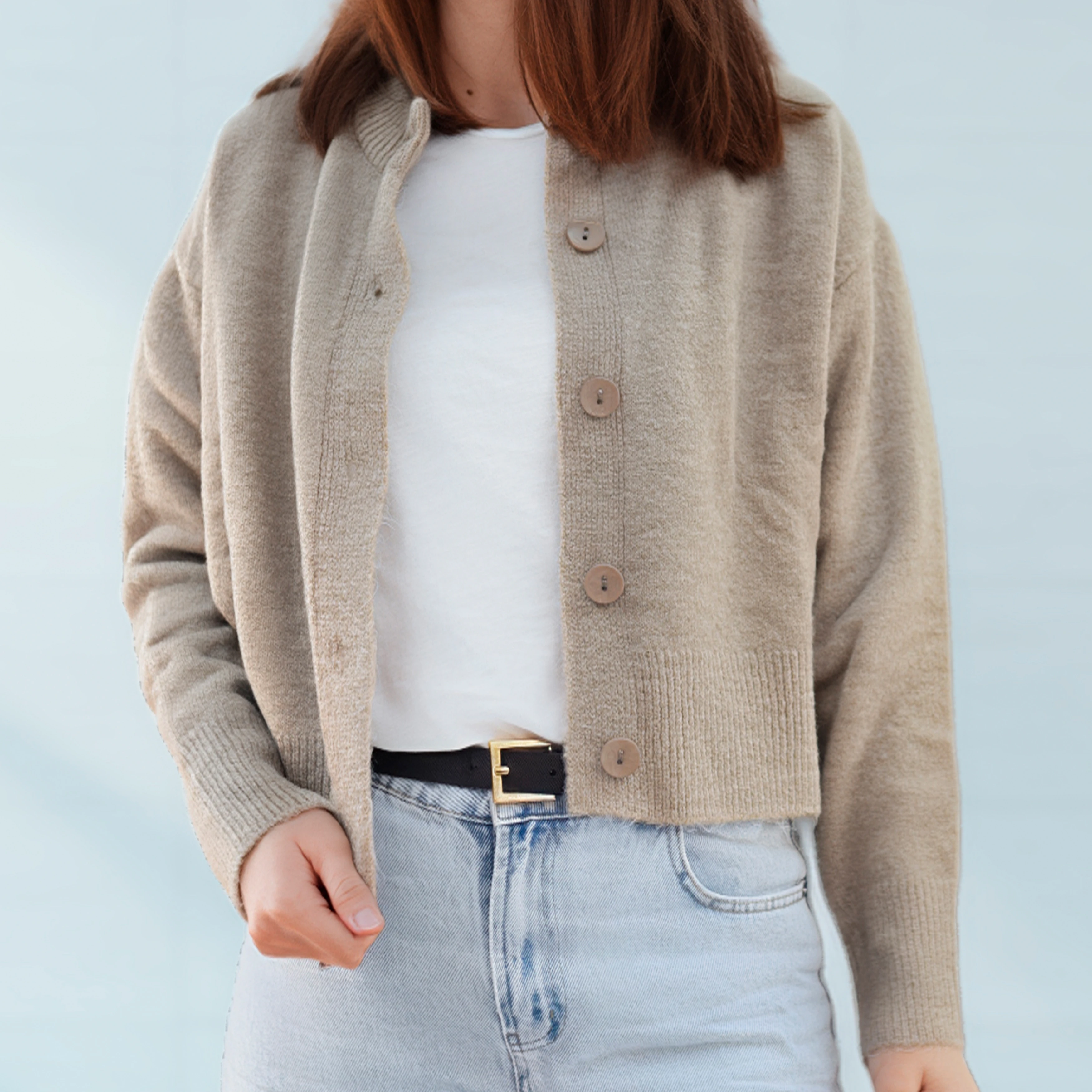 Corto - Kısa Örgü Hırka / Bej main variant image