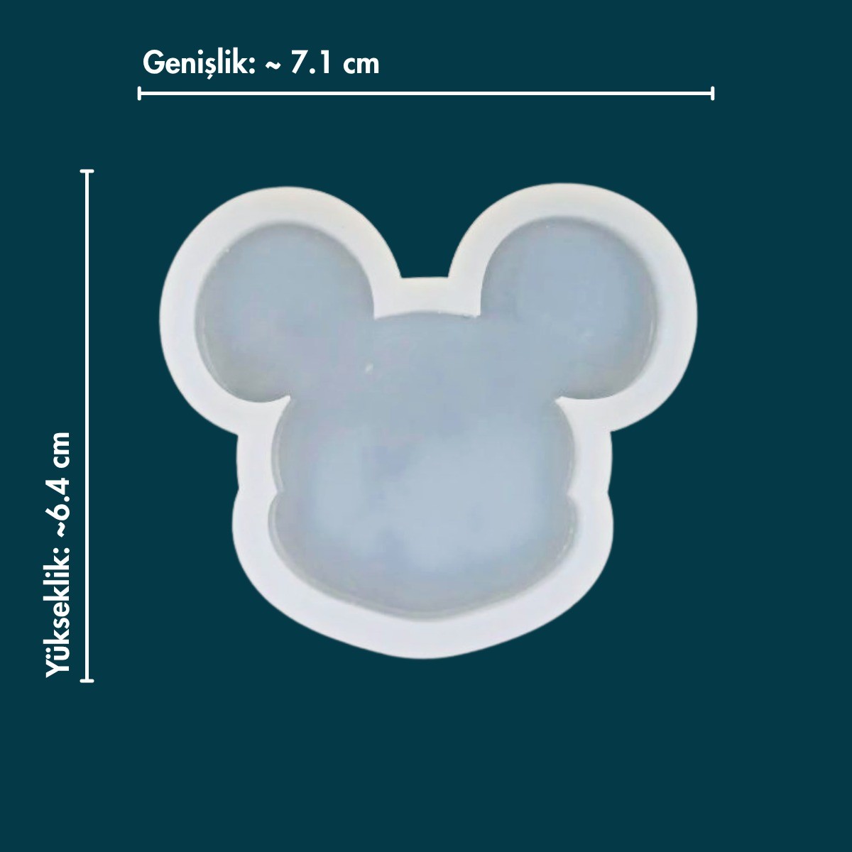 SİLİKON KALIP 2 BOYUTLU MİCKEY MOUSE FİGÜR TAŞ TOZU EPOKSİ REÇİNE KALIP