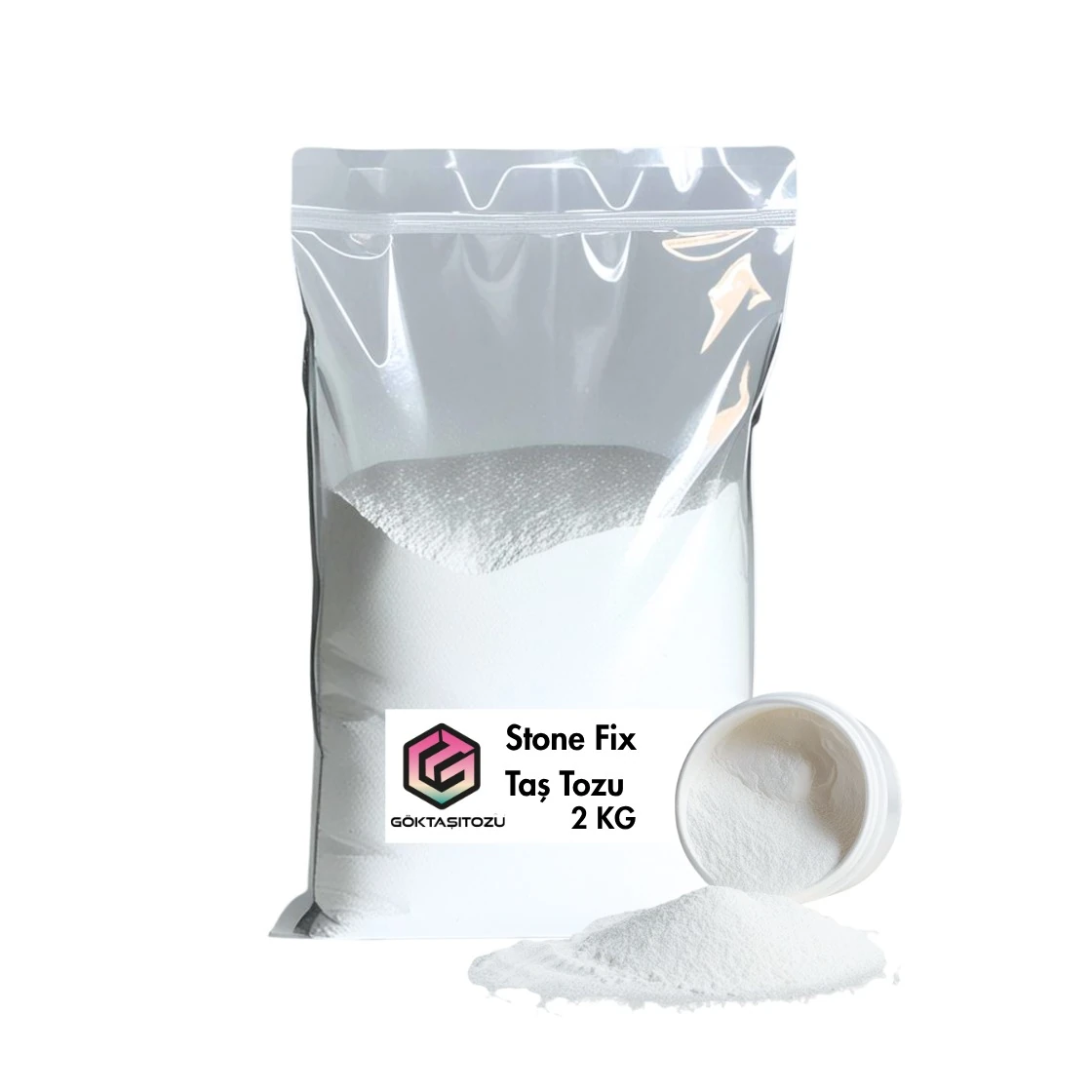 STONEFİX TAŞ TOZU HOBİ HARCI OBJE MUMLUK HEYKEL SAKSI TEPSİ YAPIMI İÇİN KAR BEYAZ DÖKÜM TOZU 2 KG