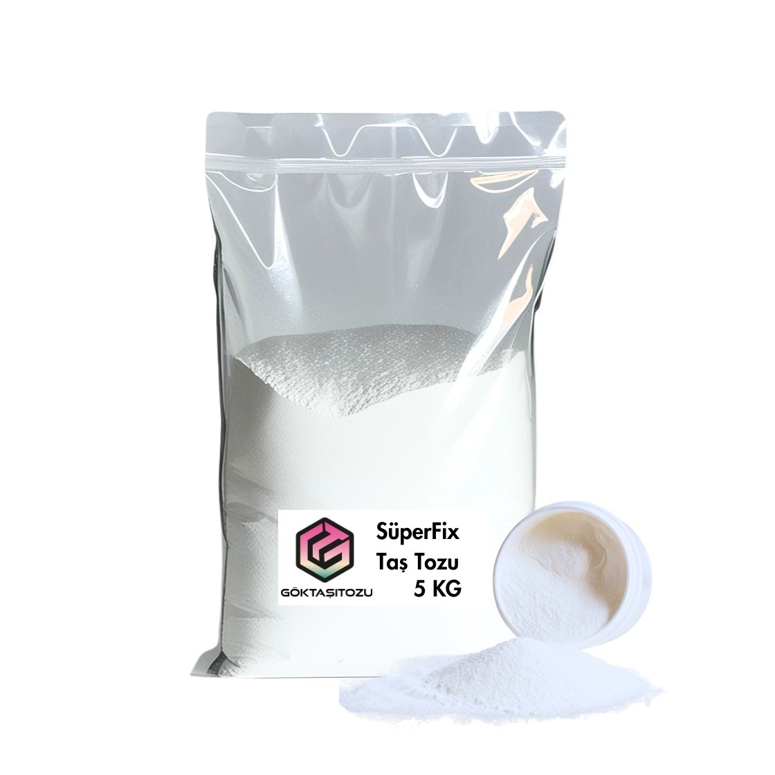 SUPERFIX TAŞ TOZU HOBİ HARCI OBJE MUMLUK HEYKEL SAKSI TEPSİ YAPIMI İÇİN KAR BEYAZ DÖKÜM TOZU 5 KG