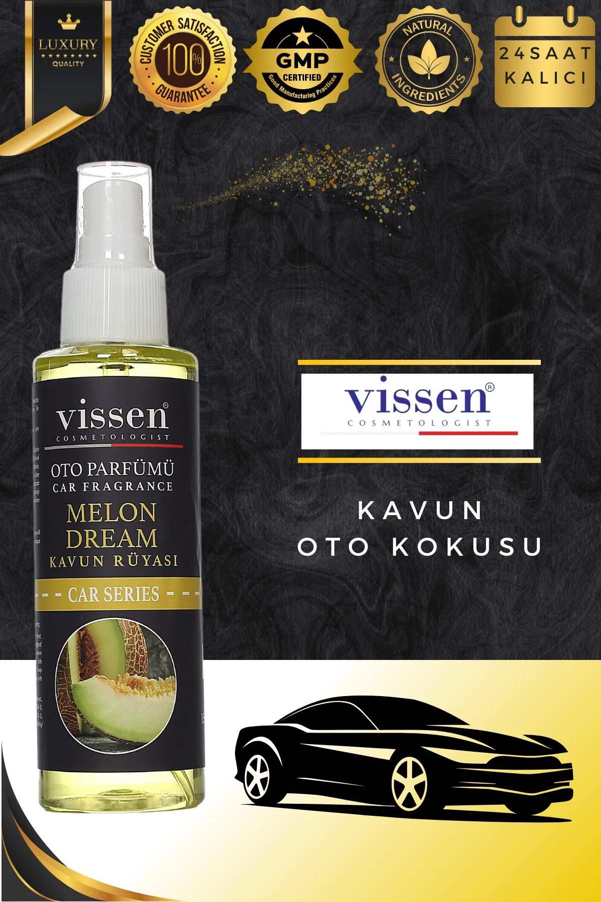 Vissen Sprey Oto Koku 150 ml Sprey Araç Kokusu Parfüm - Kavun Rüyası