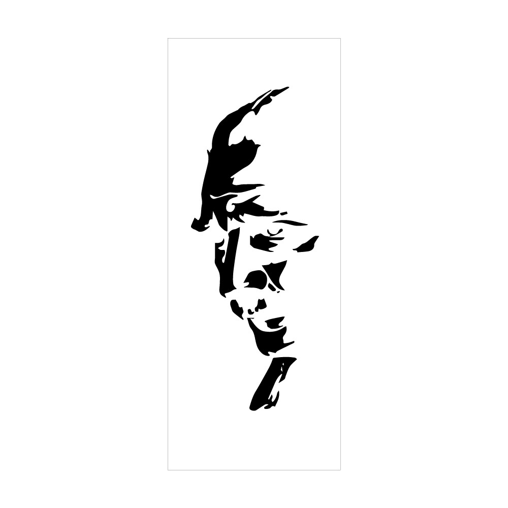 Atatürk Temalı Şeffaf Etiketler - Atatürk Portre Sola Bakış 48 Adet 8cm x 20cm