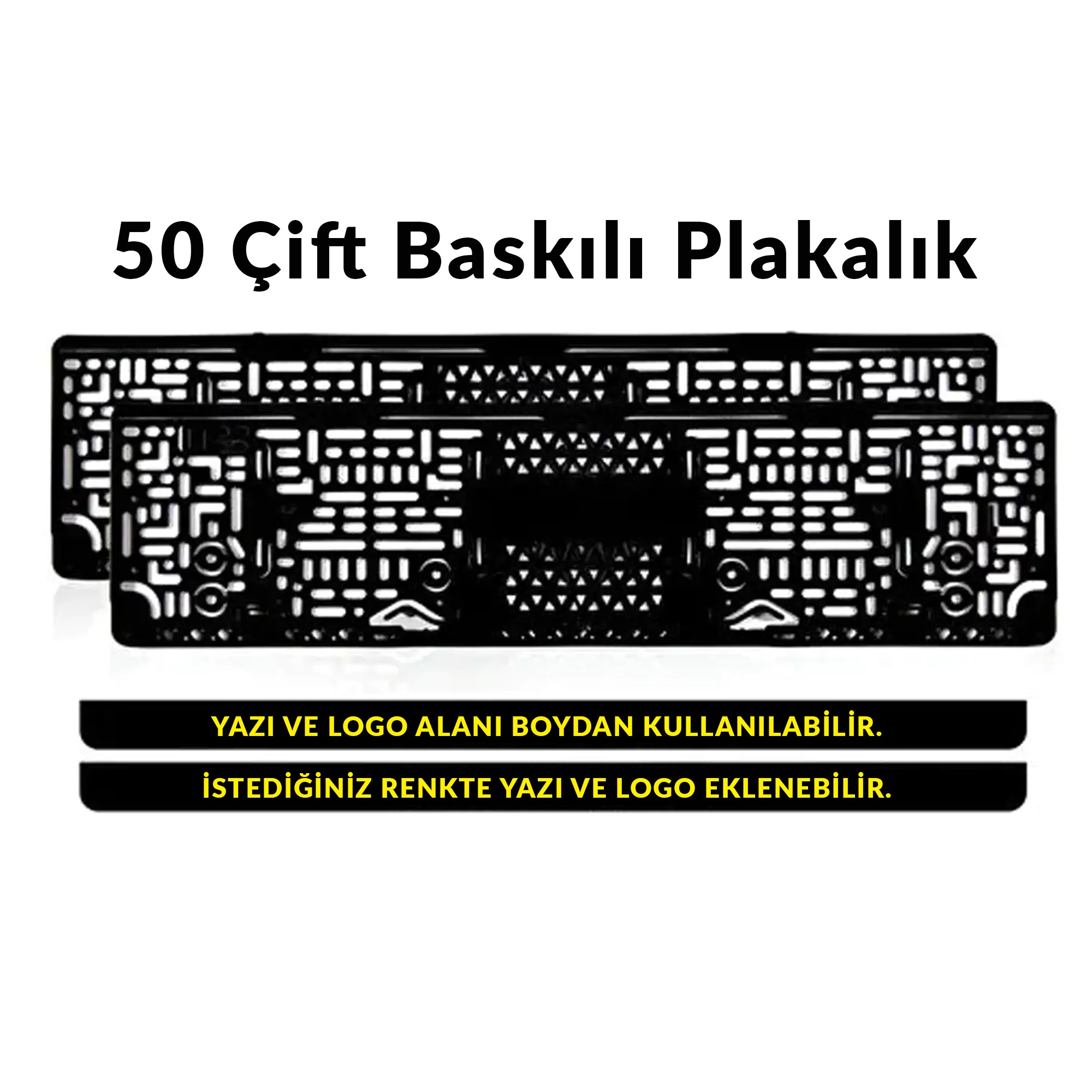 Özel Dijital Baskılı Plakalık 50 Adet Çift Plakalık - 50 Çift Baskılı Plakalık