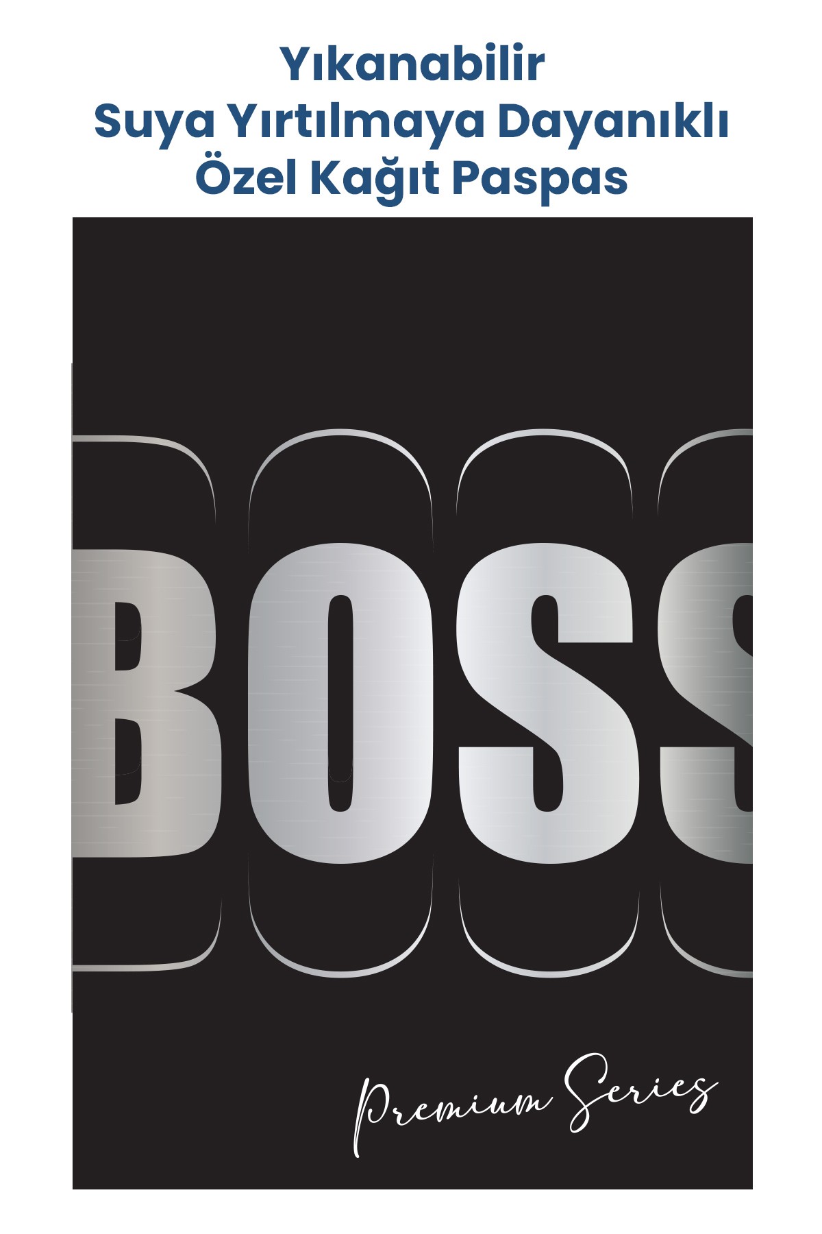 Özel Yıkanabilir Kağıt Paspas 500 Adet 35x50cm - Boss Desenli
