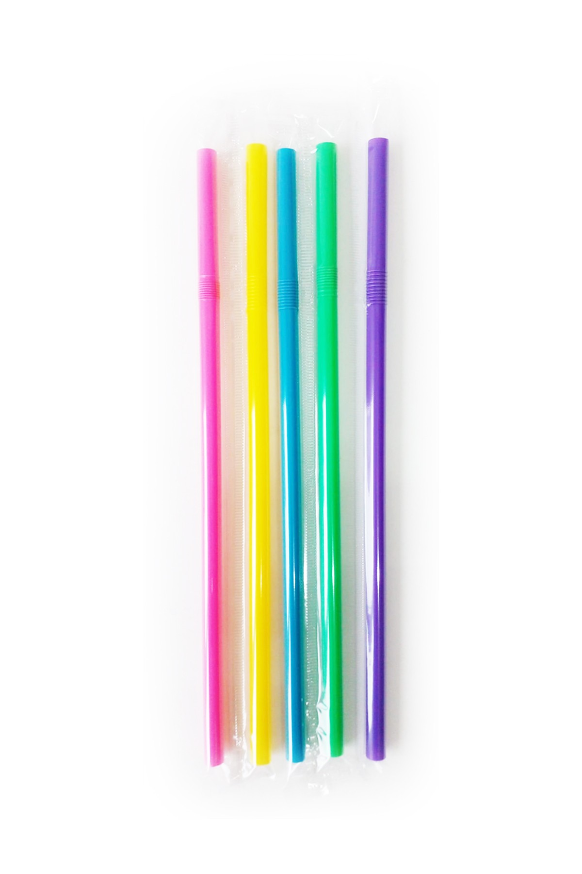 Jelatinli Frozen Körüklü Kalın pipet - 250 Adet Karışık Renkli