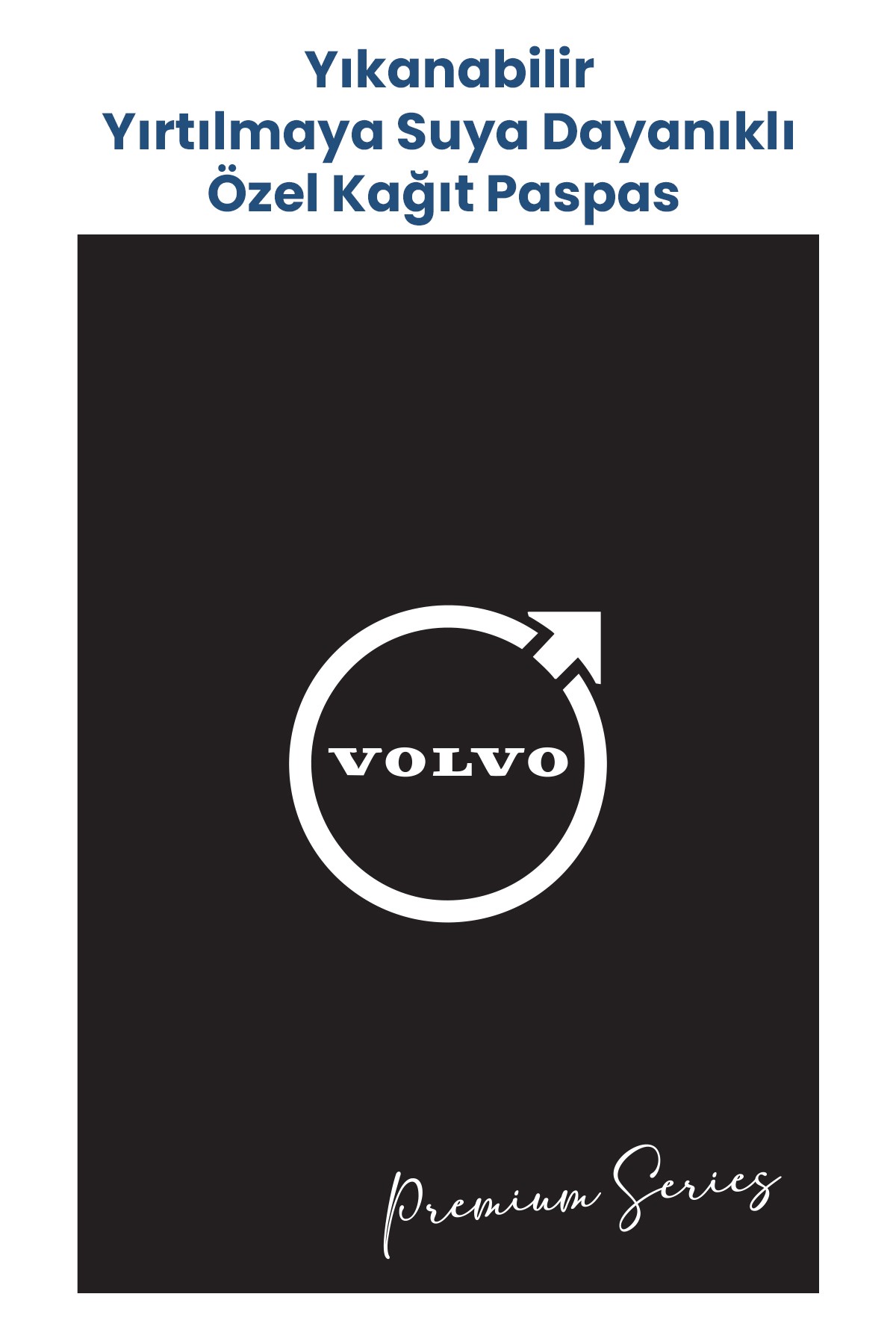 Özel Yıkanabilir Lateks Kağıt Paspas 250 Adet Siyah 35x50cm - Volvo Logolu