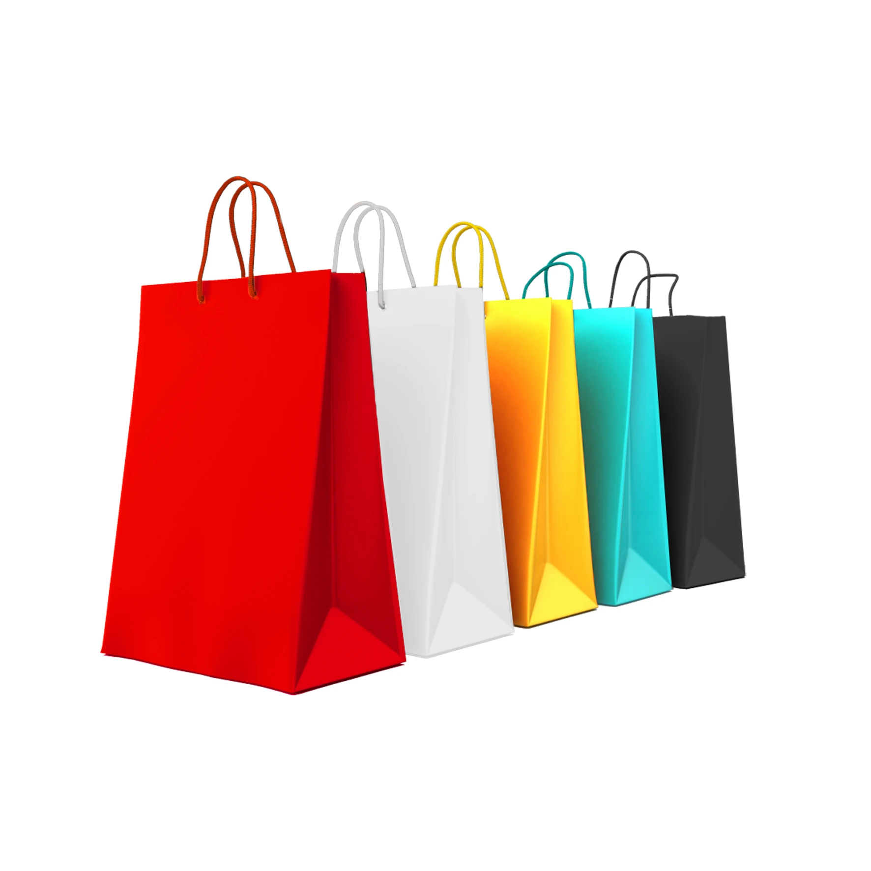 Renkli İpli Karton Çanta