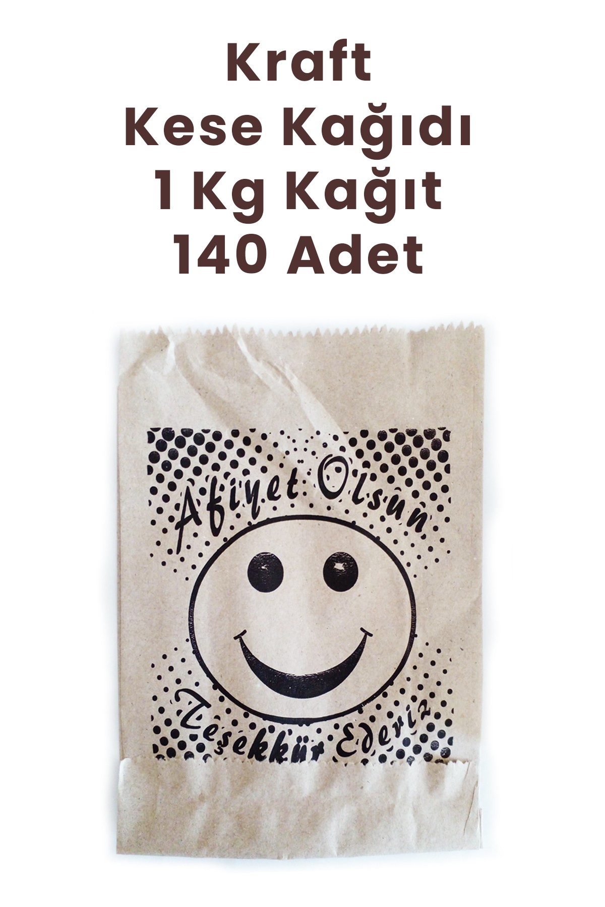 Kraft Baskılı Kese Kağıdı 16x22cm - 1 kg 140 Adet