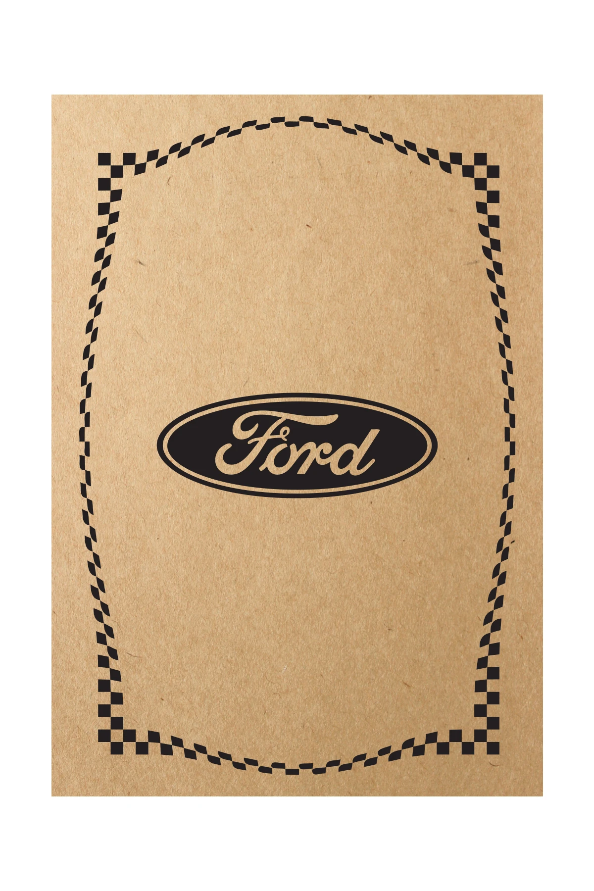 500 Adet Baskılı Kağıt Kraft Oto Paspas Kağıdı 120g - 35x50cm  - Ford Logo Desenli