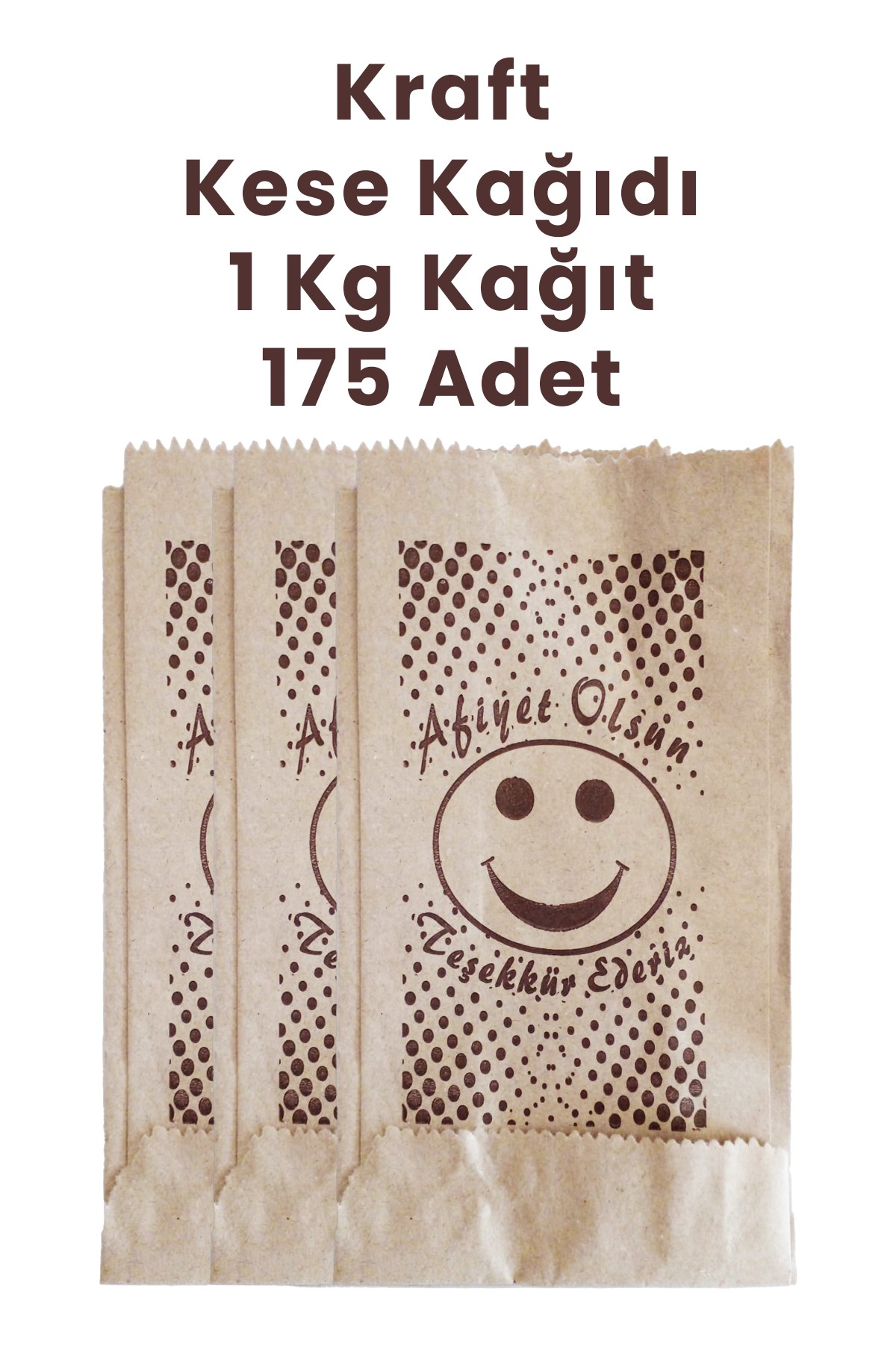 Kraft Baskılı Kese Kağıdı 11x22cm - 1 kg 140 Adet