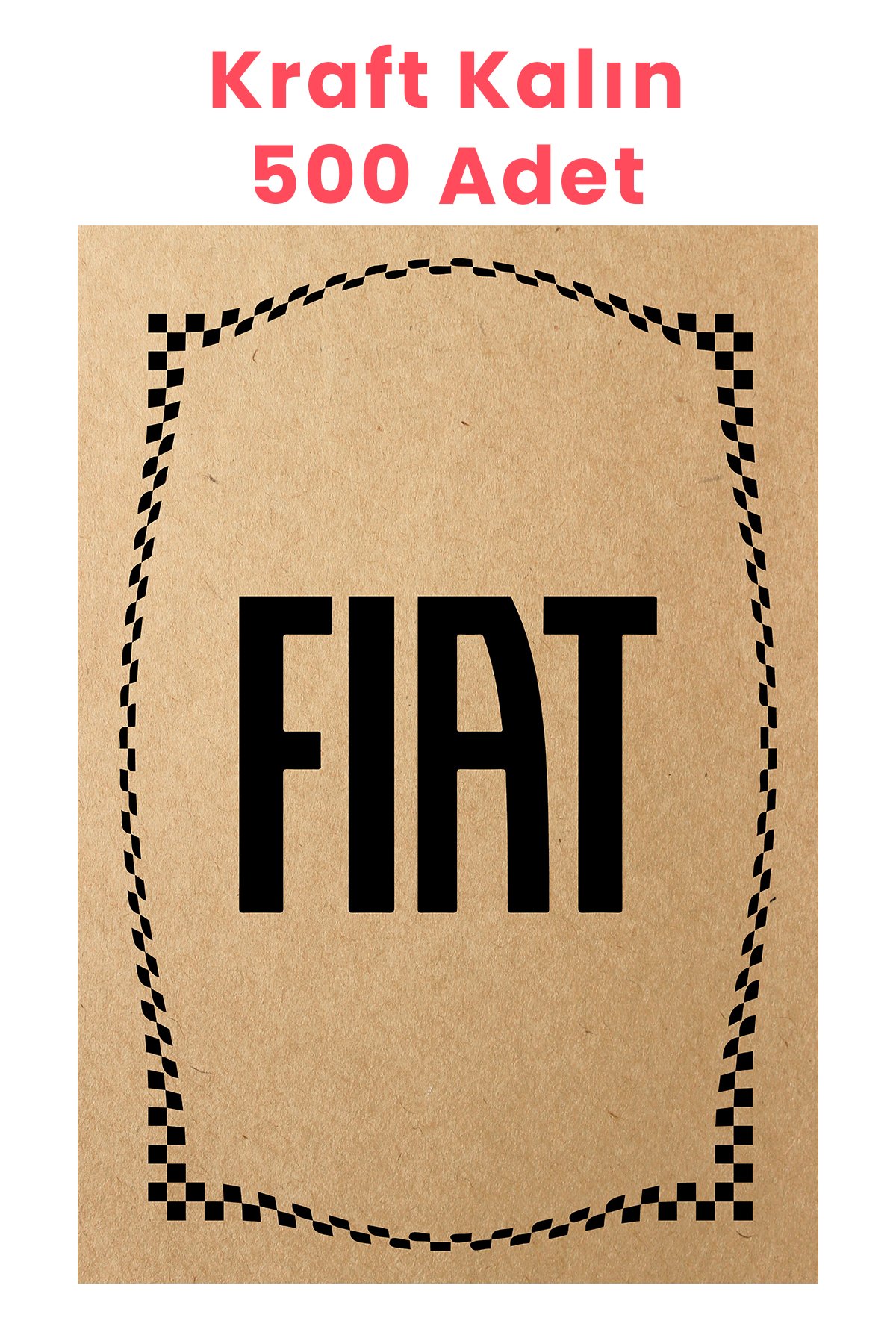 500 Adet Baskılı Kağıt Kraft Oto Paspas Kağıdı 120g - 35x50cm  - Fiat Logo Desenli