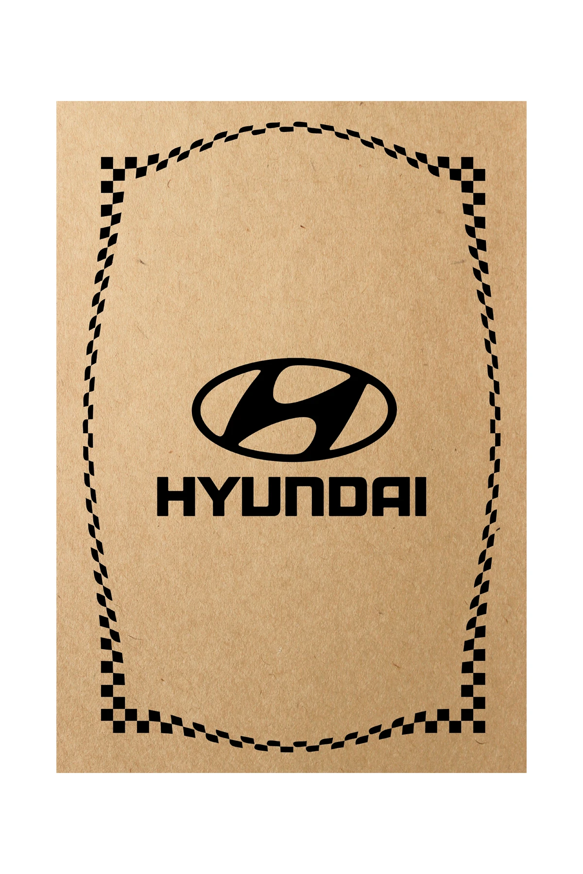 500 Adet Baskılı Kağıt Kraft Oto Paspas Kağıdı 120g - 35x50cm  - Hyundai Logo Desenli