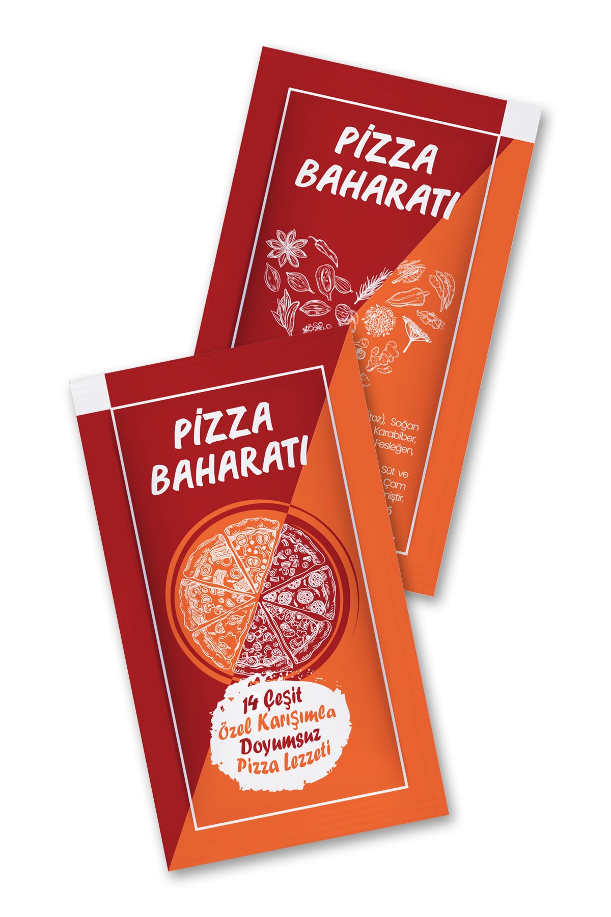 Tek kullanımlık Pizza baharatı (Pizza Çeşnisi) 4x7cm 14 Çeşit Özel Karışım - 3000 Adet