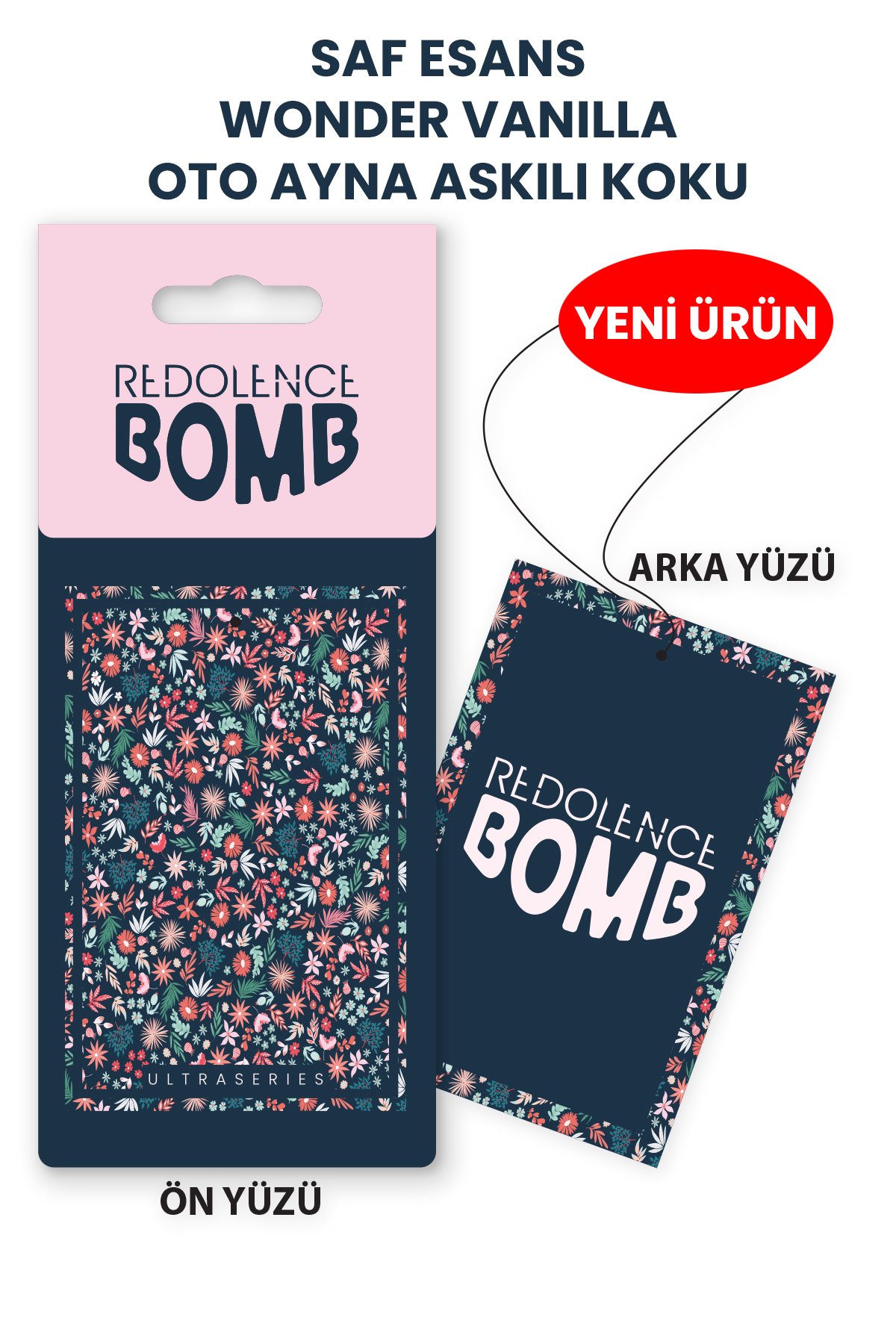 İp Askılı Ayna Oto Kokusu 6,5cm X 10cm Kalın Karton - Wonder Vanilla Koku 10 Adet