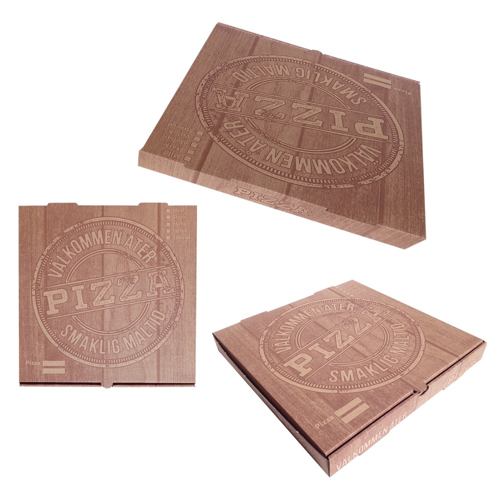 Baskılı Pizza Kutusu (ölçü seçilebilir) 25 Adet (İhraç Fazlası) - 30cm x 30cm x 3,5cm