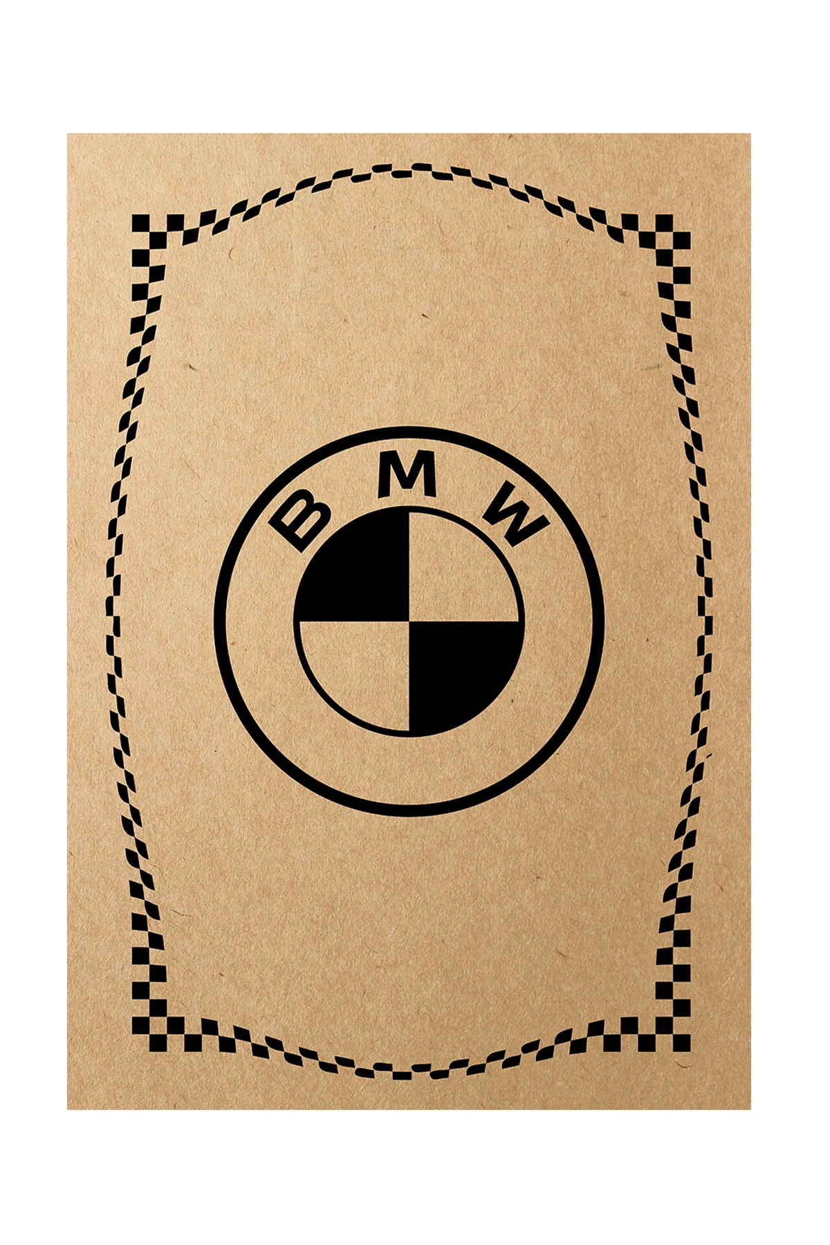 500 Adet Baskılı Kağıt Kraft Oto Paspas Kağıdı 120g - 35x50cm  - BMW Logo Desenli