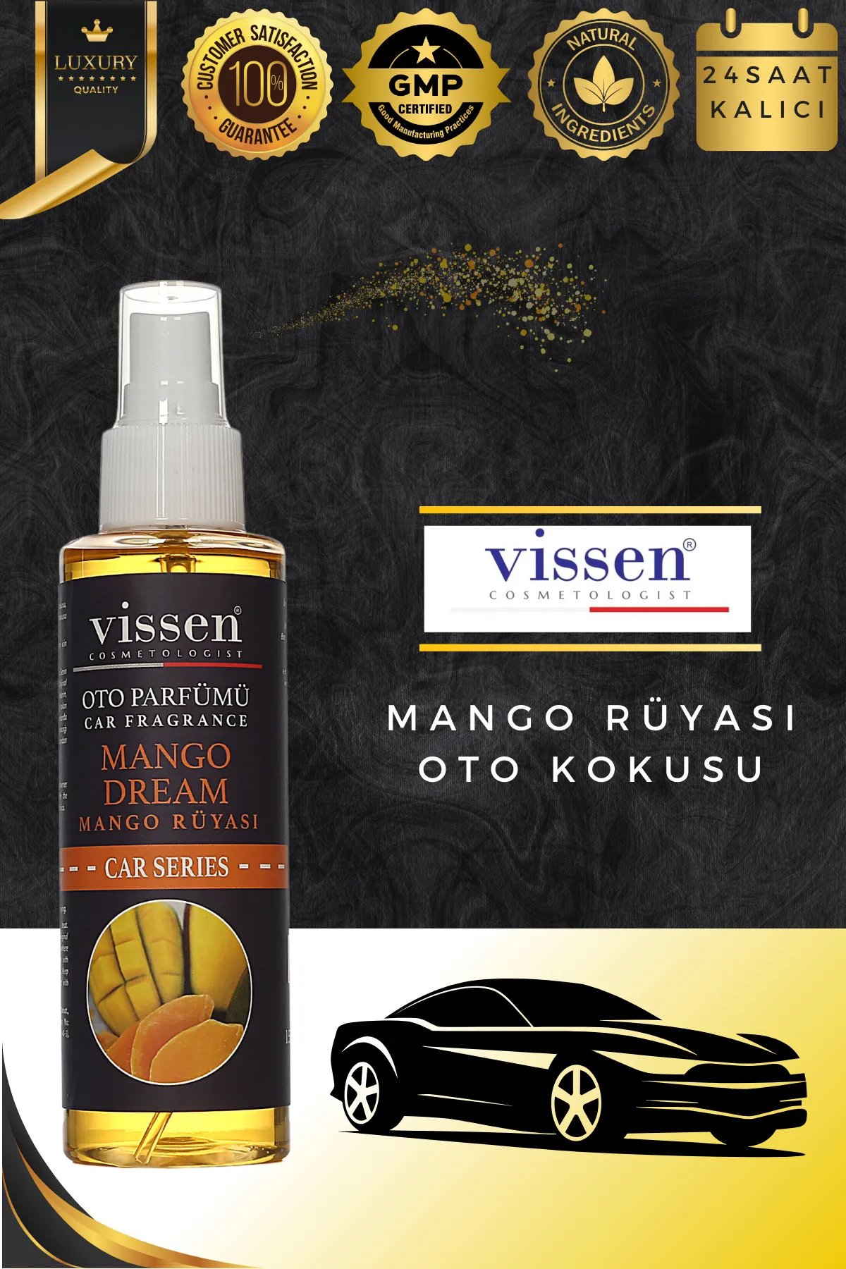 Vissen Sprey Oto Koku 150 ml Sprey Araç Kokusu Parfüm - Mango Rüyası