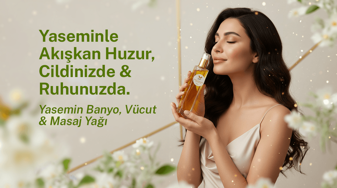 Yaseminle Akışken Huzur, Cildinizde & Ruhunuzda. Yasemin Banyo, Vücut & Masaj Yağı