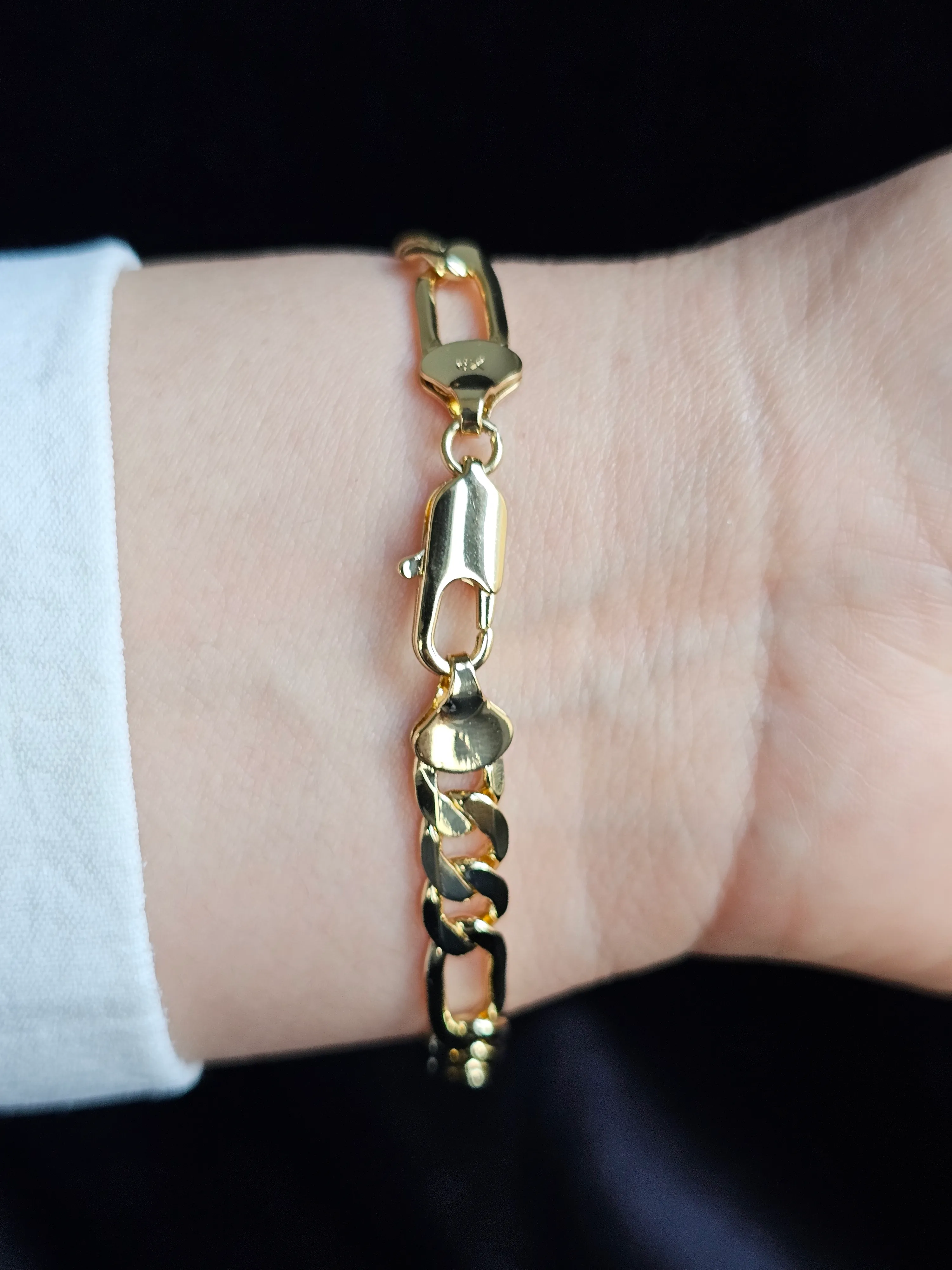 14K ALTIN KAPLAMAFİGARO ZİNCİR BİLEKLİK  XP077