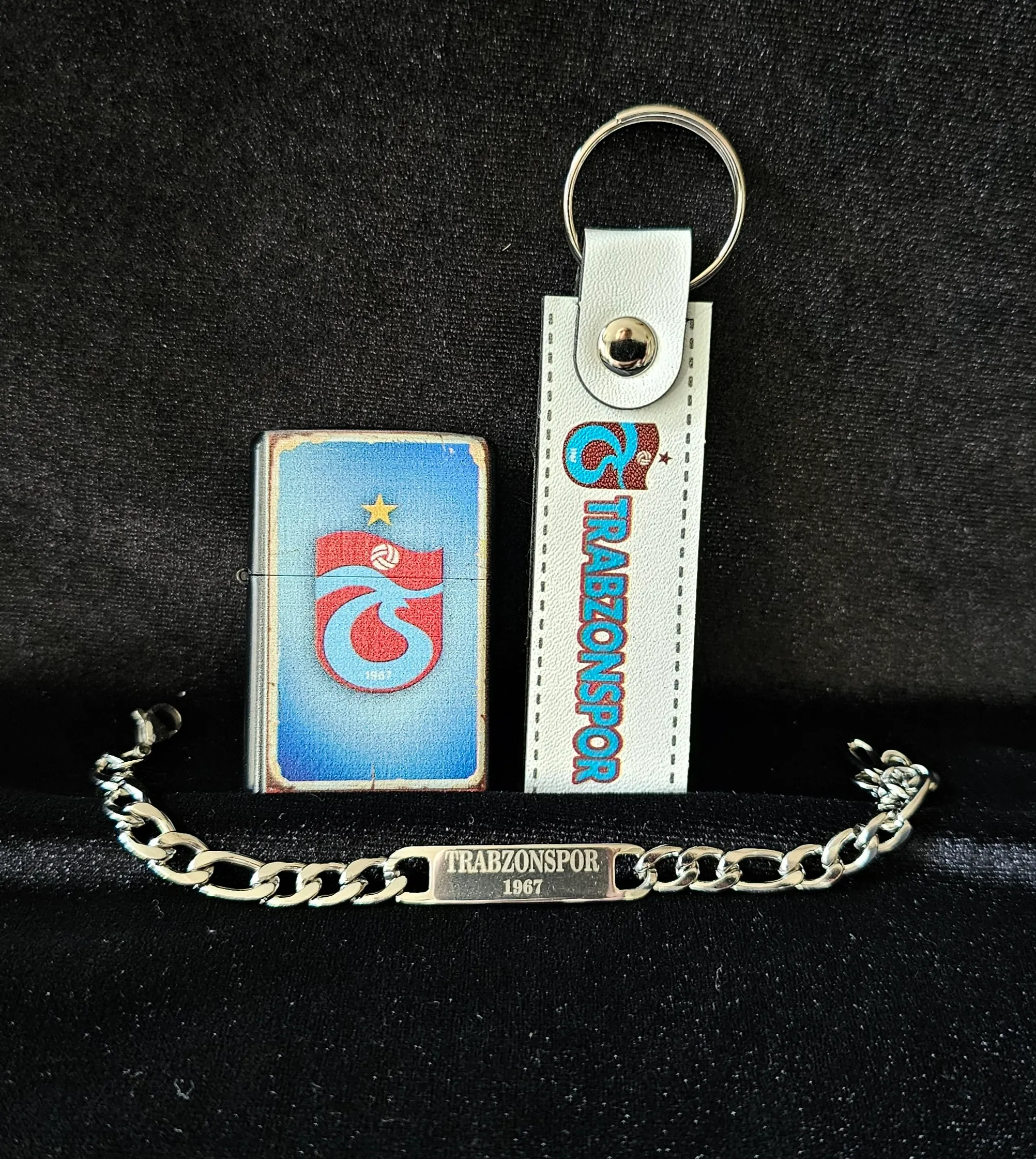 Trabzonspor Çelik Bileklik Çakmak ve Anahtarlık Seti  TS