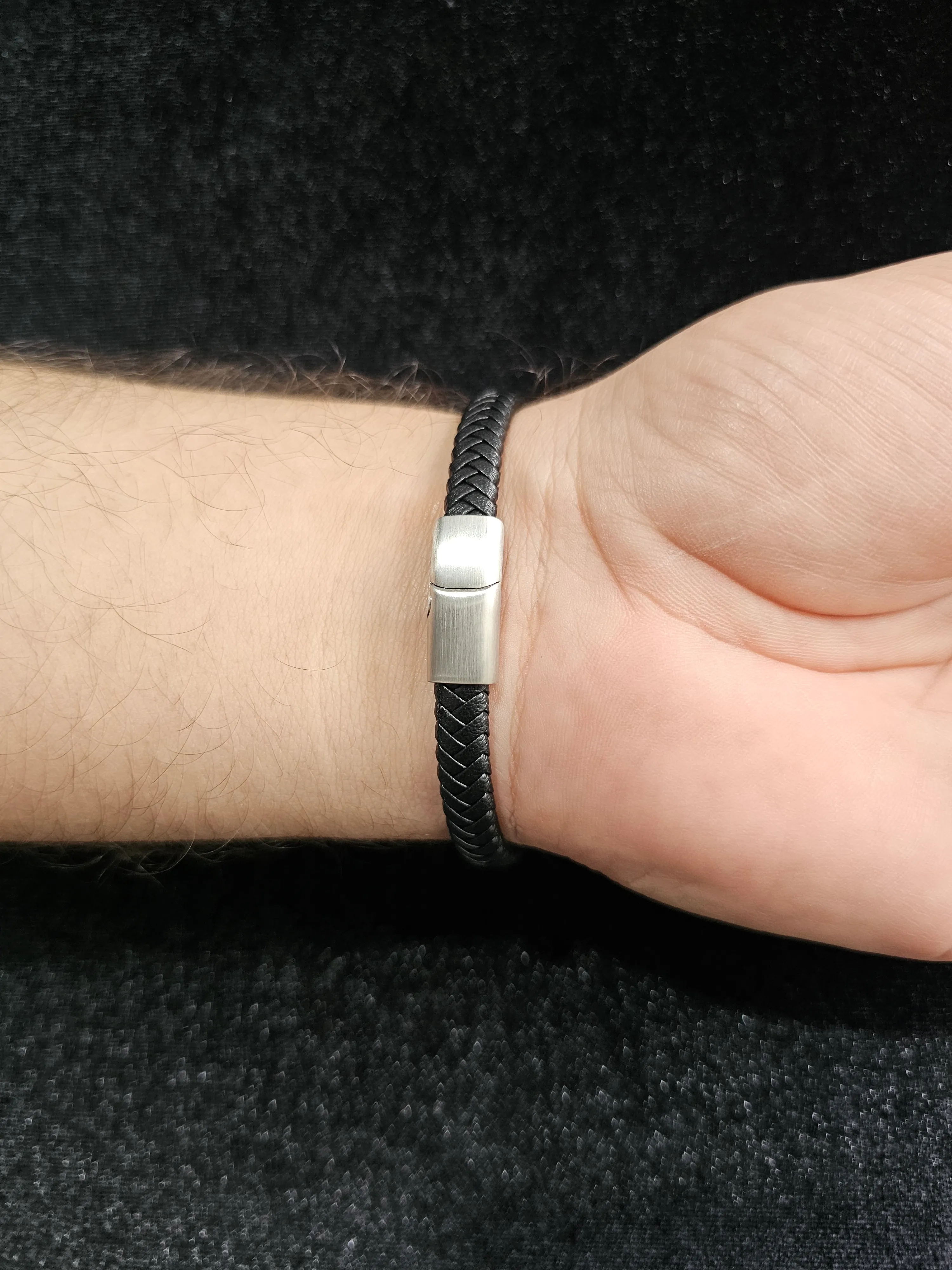 DERİ ve ÇELİK ERKEK BİLEKLİK  E62