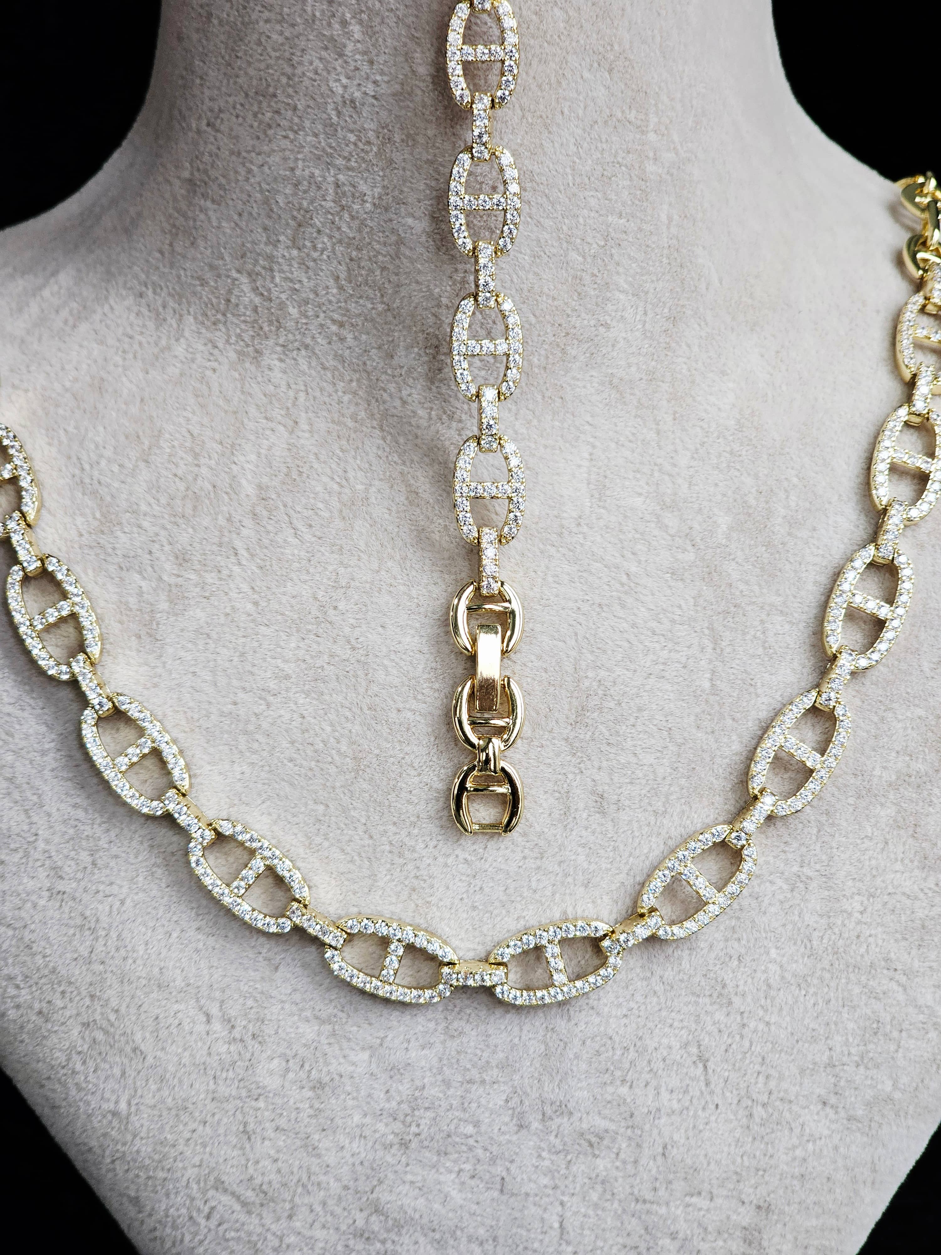 14K XUPING TAŞLI BİLEKLİK & KOLYE SET02