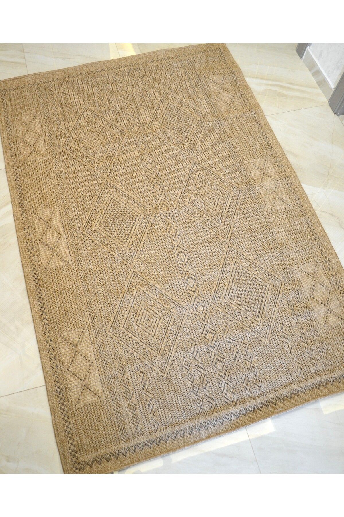 Minimalist Bohem Stil Jüt 160x230 Oturma Odası & Mutfak & Balkon Halısı