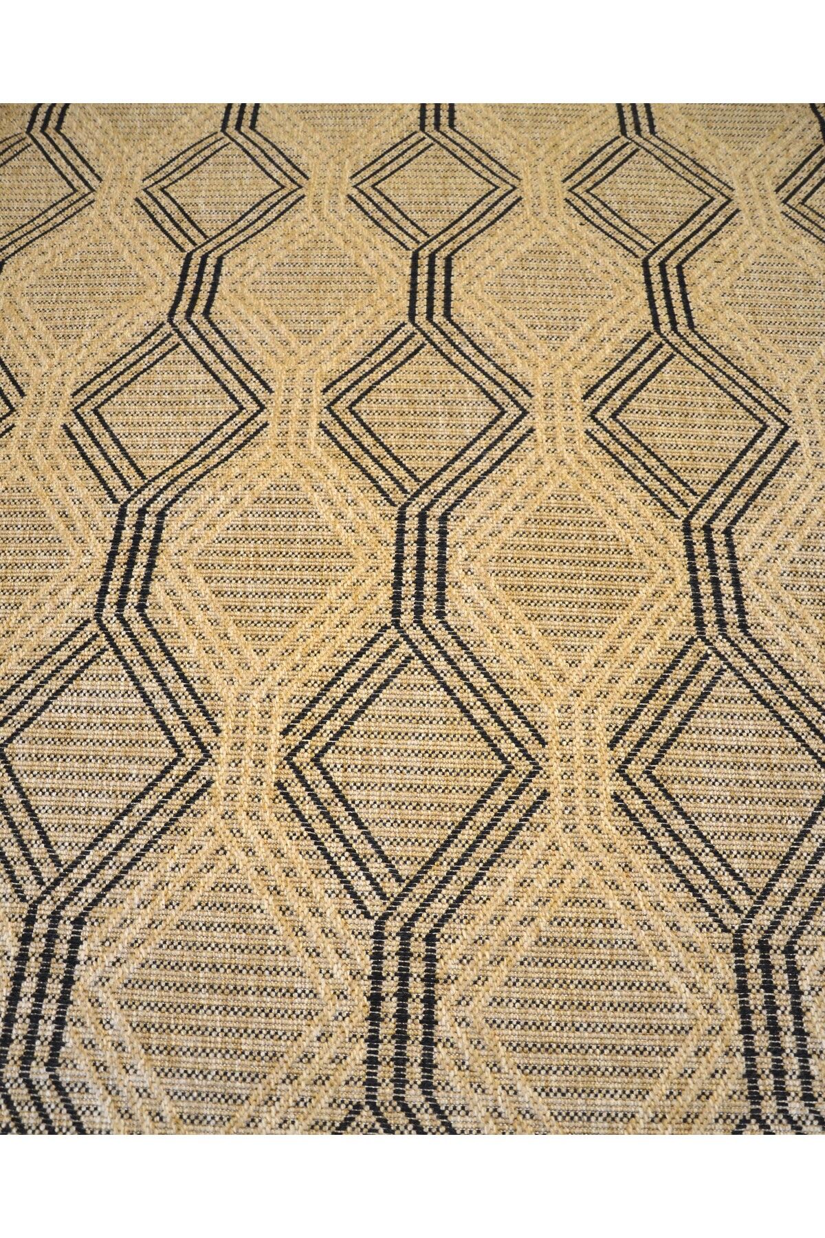 Minimalist Bohem Geometrik Stil Jüt 160x230 Oturma Odası & Mutfak & Balkon Halısı