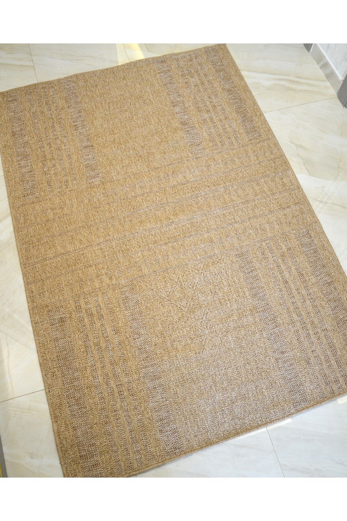 Klasik Sade Bohem Stil Jüt 160x230 Oturma Odası & Mutfak & Balkon Halısı