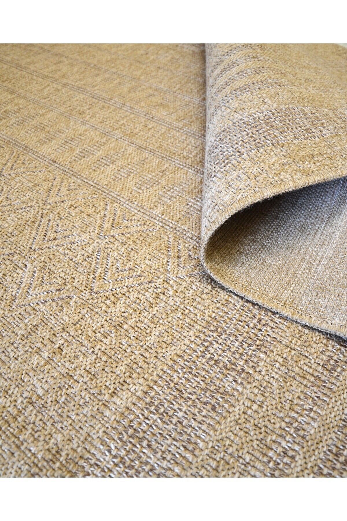 Klasik Sade Bohem Stil Jüt 160x230 Oturma Odası & Mutfak & Balkon Halısı