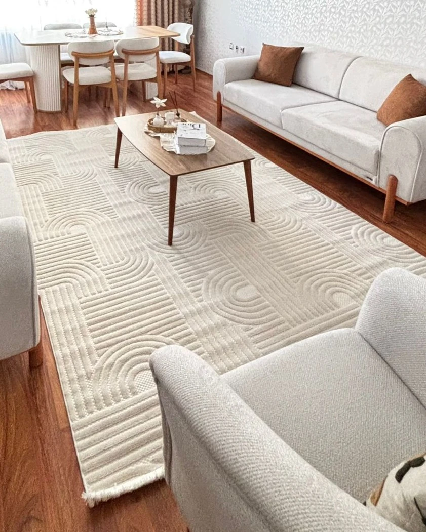 Bohem Bej İskandinav Bohem Salon ve Oturma Odası Halısı - 200x290cm