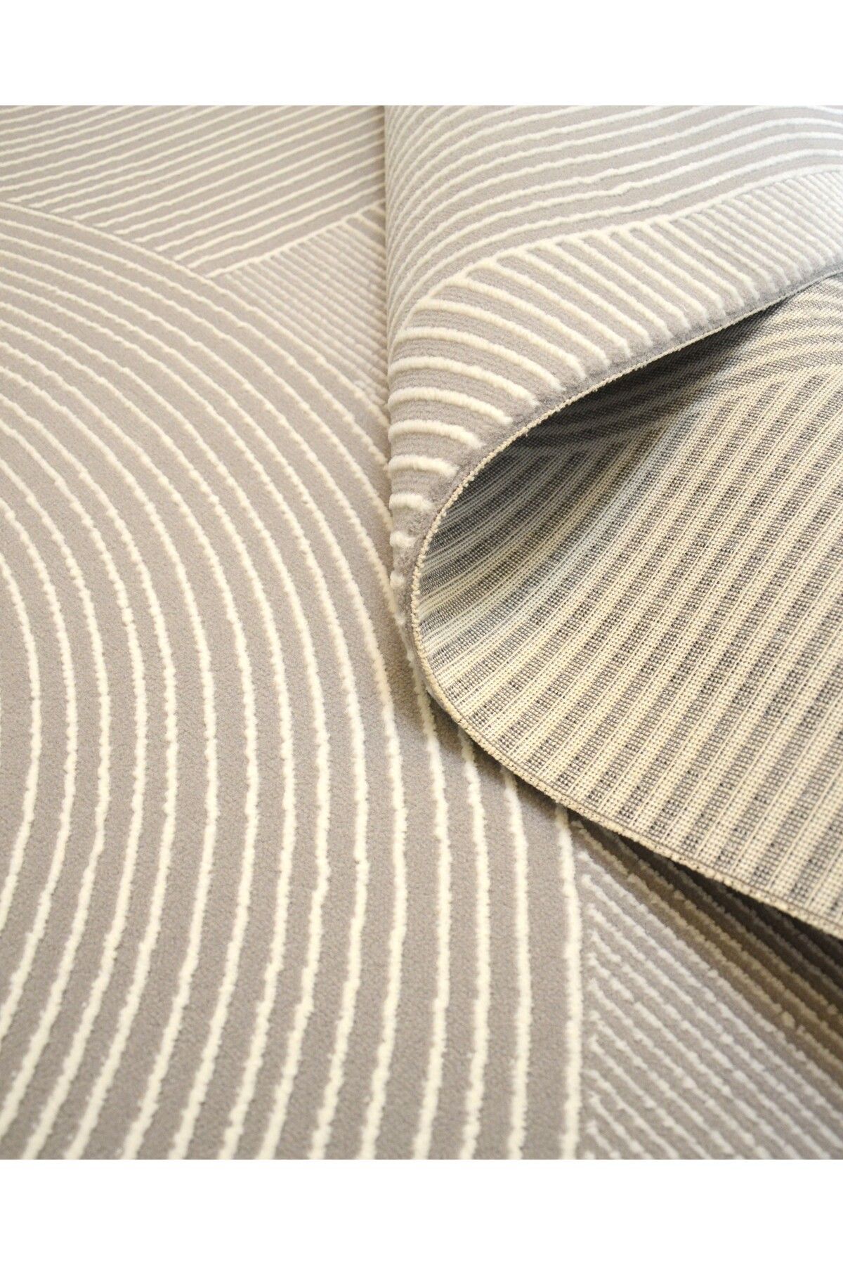 Gri Bohem Polip Polyester Salon & Oturma Odası Halısı 200 x 290