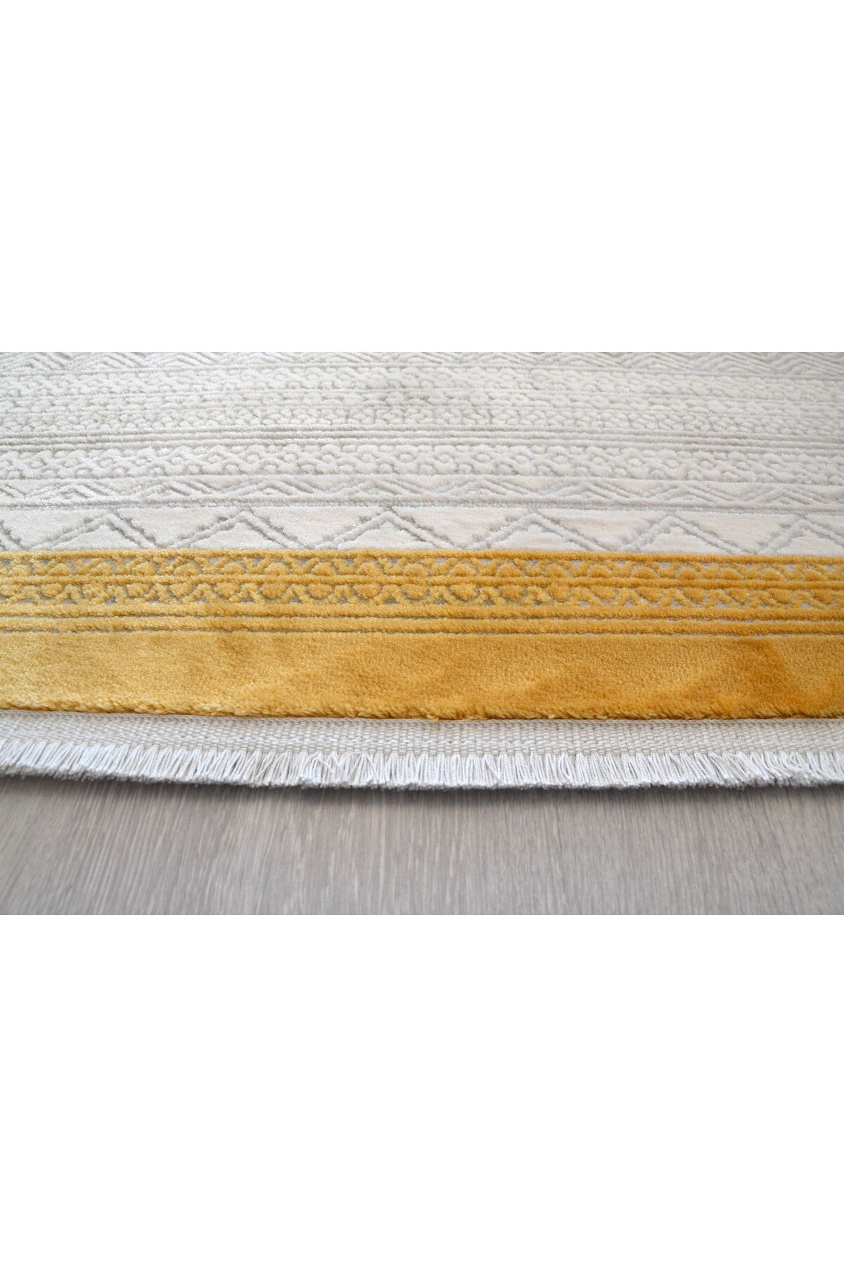 Modern Akrilik Halı 200x290 - Kilim Desenli Golden Çizgili Salon ve Oturma Odası Halısı