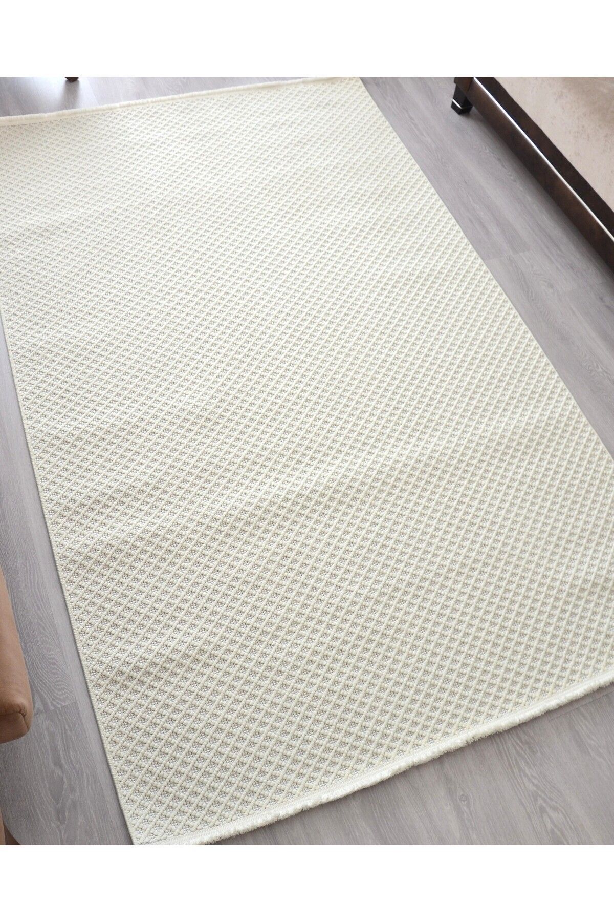 Bukle Beyaz Dokuma Halı 150x230 Modern Salon ve Oturma Odası Halısı