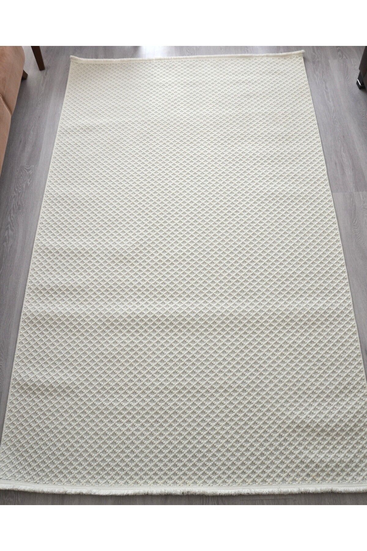 Bukle Beyaz Dokuma Halı 150x230 Modern Salon ve Oturma Odası Halısı