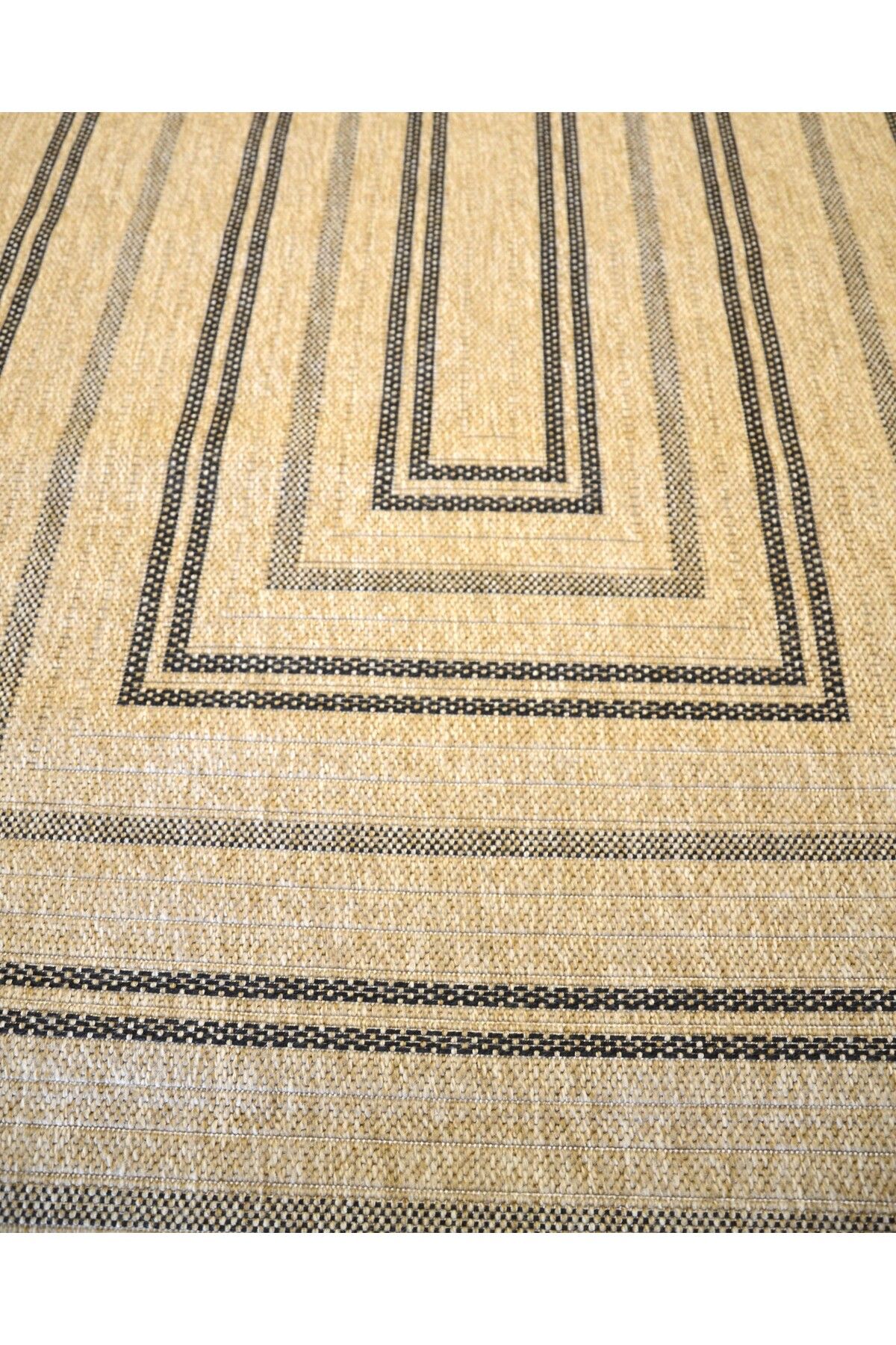 Dikdörtgen Desenli Geometrik Bohem Stil Jüt 160x230 Oturma Odası & Mutfak & Balkon Halısı