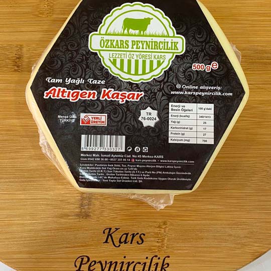 Kars Taze Altıgen Kaşar 500gr