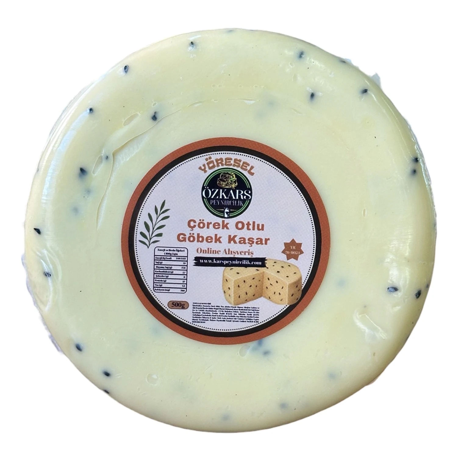 Çörek Otlu Taze Göbek Kaşar 500 Gr