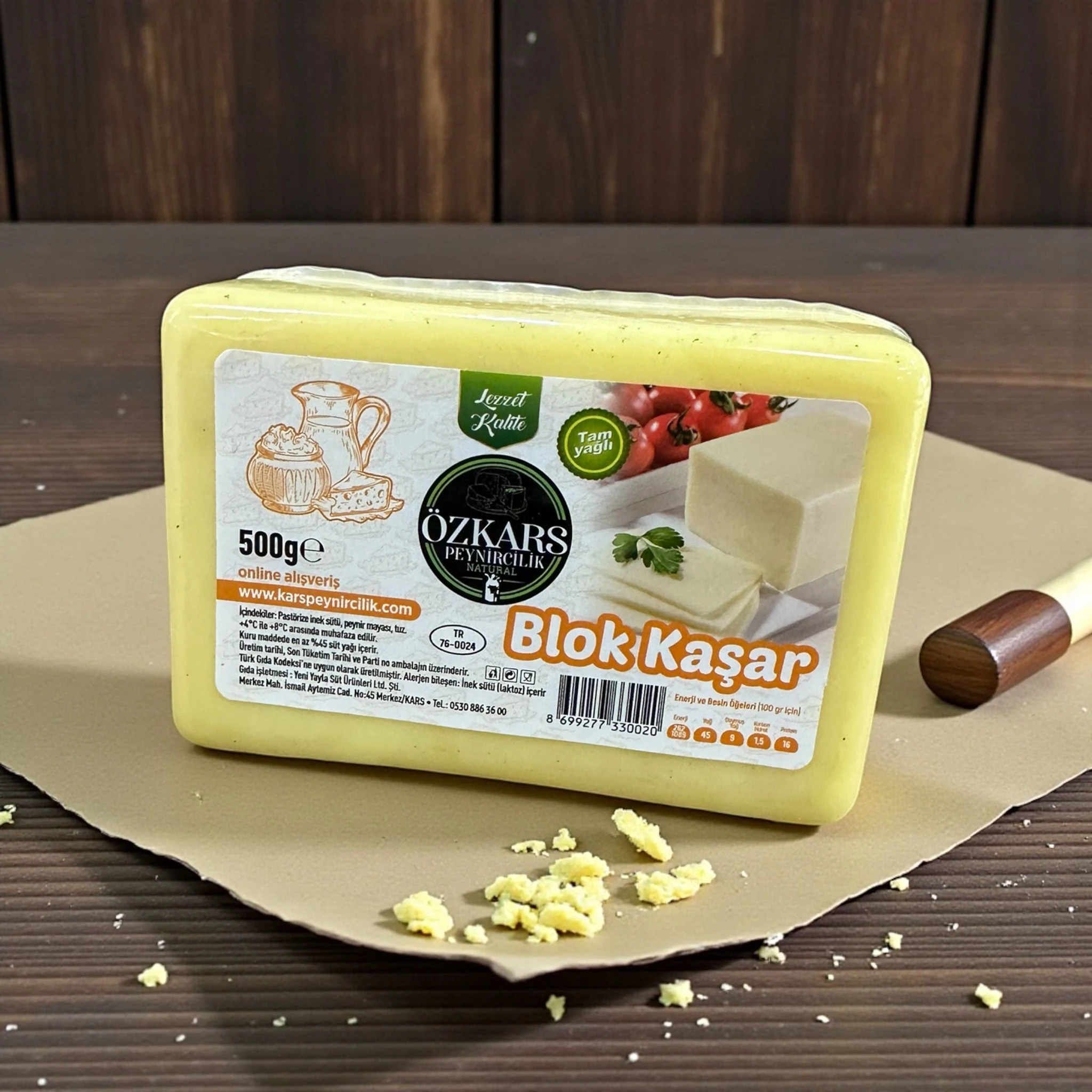 Tostluk Taze Blok Kaşar 500gr