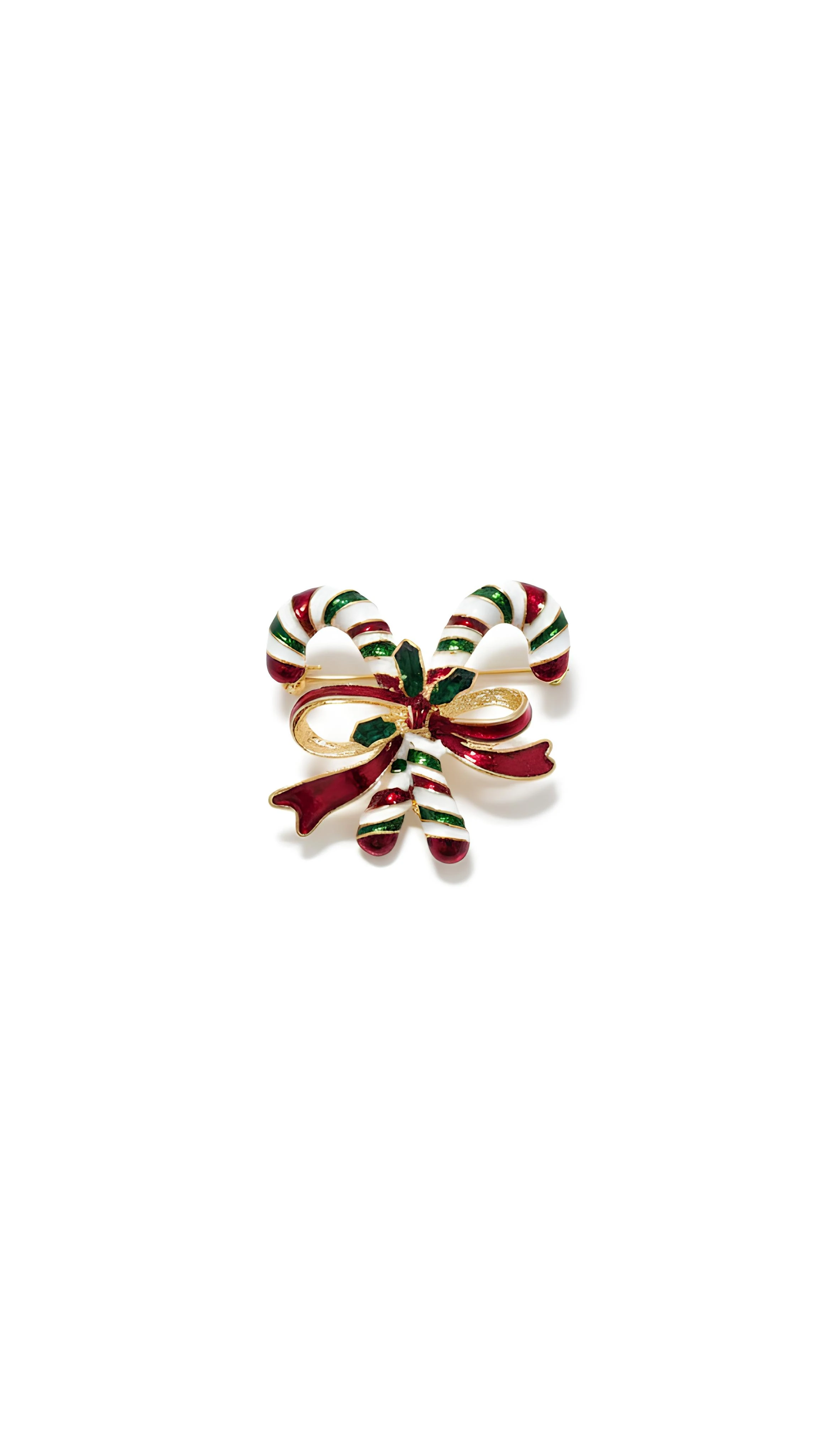 Candy Cane Bow Broş – Yılbaşı Özel Seri