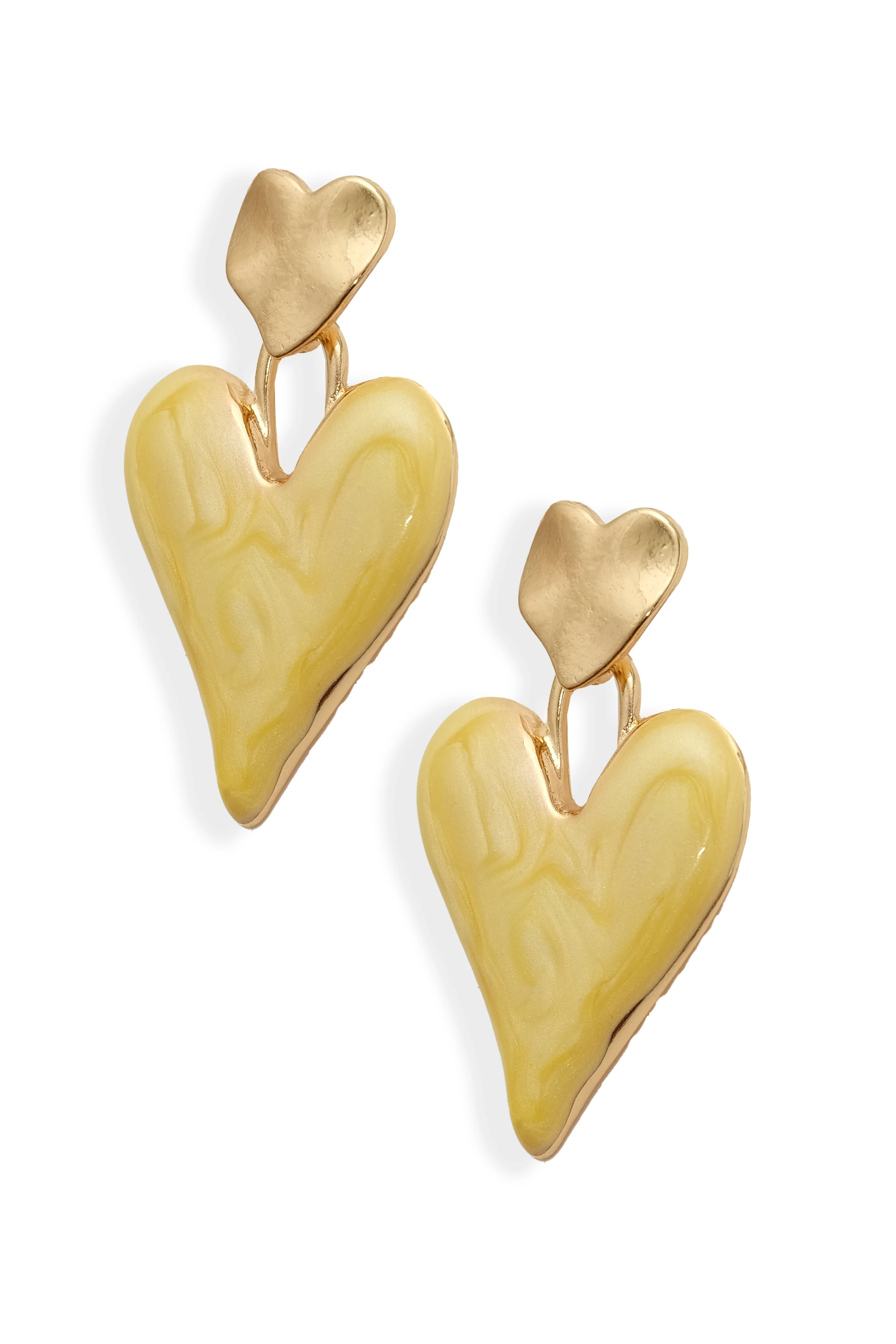 Zelula Sun Kissed Kalpli Sarı Mine Küpe | Yaz Enerjisi & Altın Kaplama