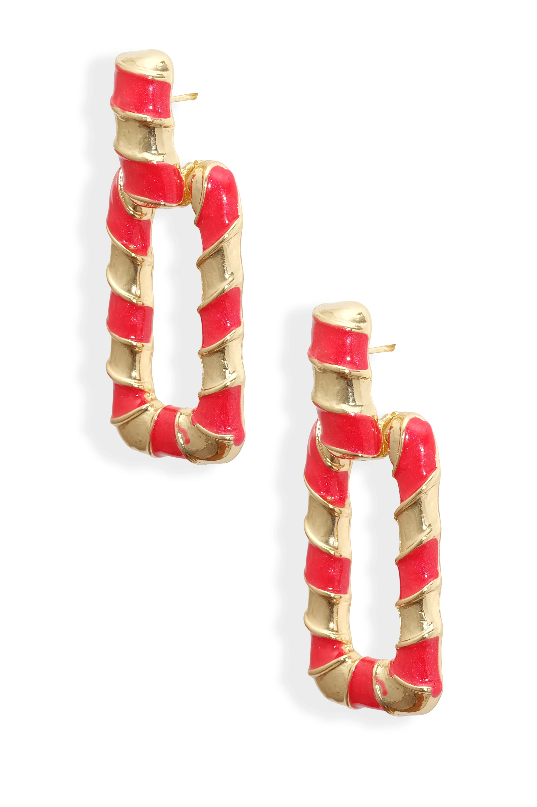 Yılbaşı Ateşi Kırmızı Statement Küpe - Altın Sarmal Detaylı