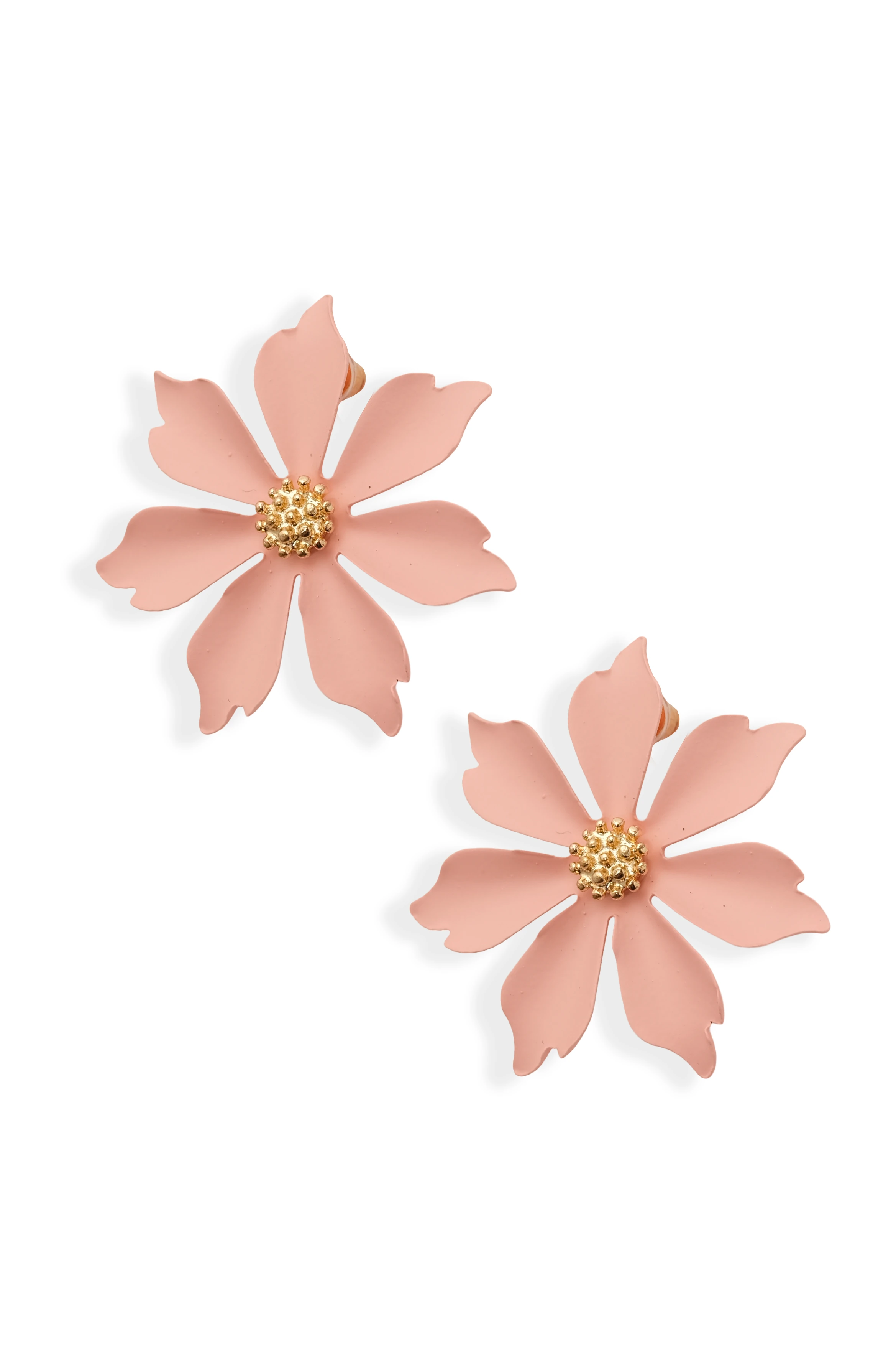 Zelula Blossom Pop Mat Pembe Çiçek Küpe | Enerjik & Romantik Tasarım