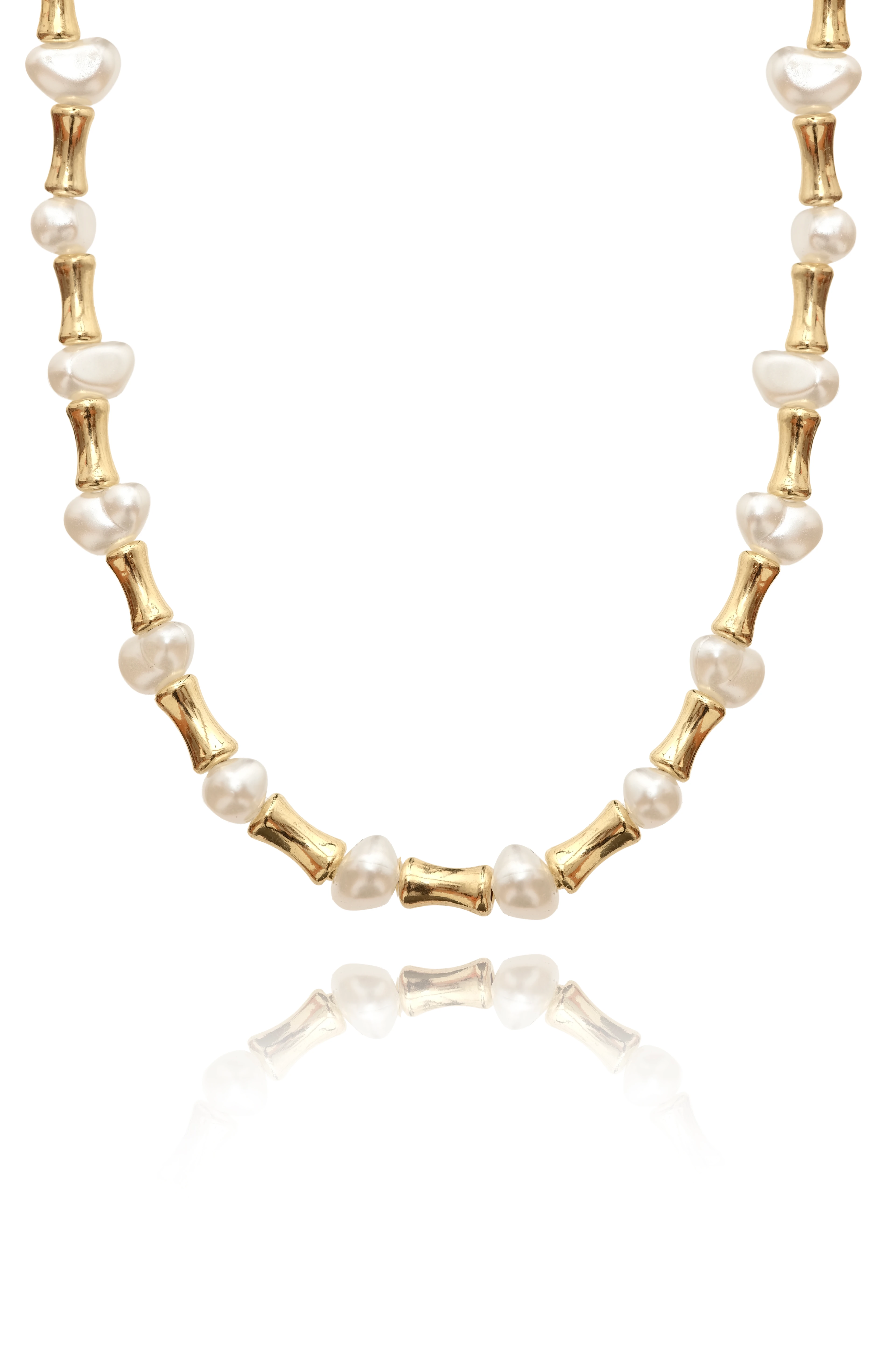 Golden Bamboo İnci Kolye | Özel Tasarım Zarif Model