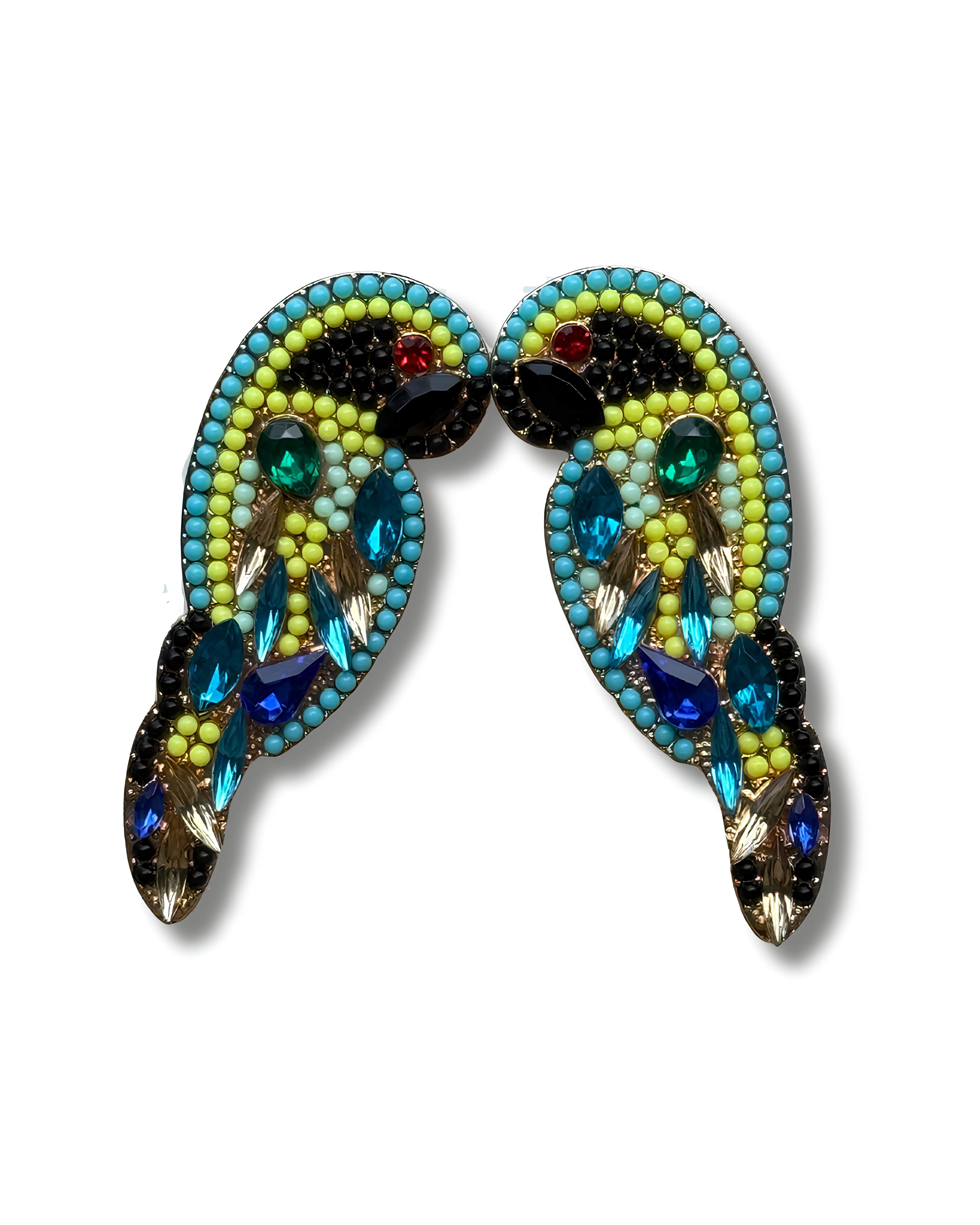 Tropica Parrot Küpe – Renkli El İşçiliği Tasarım Küpe