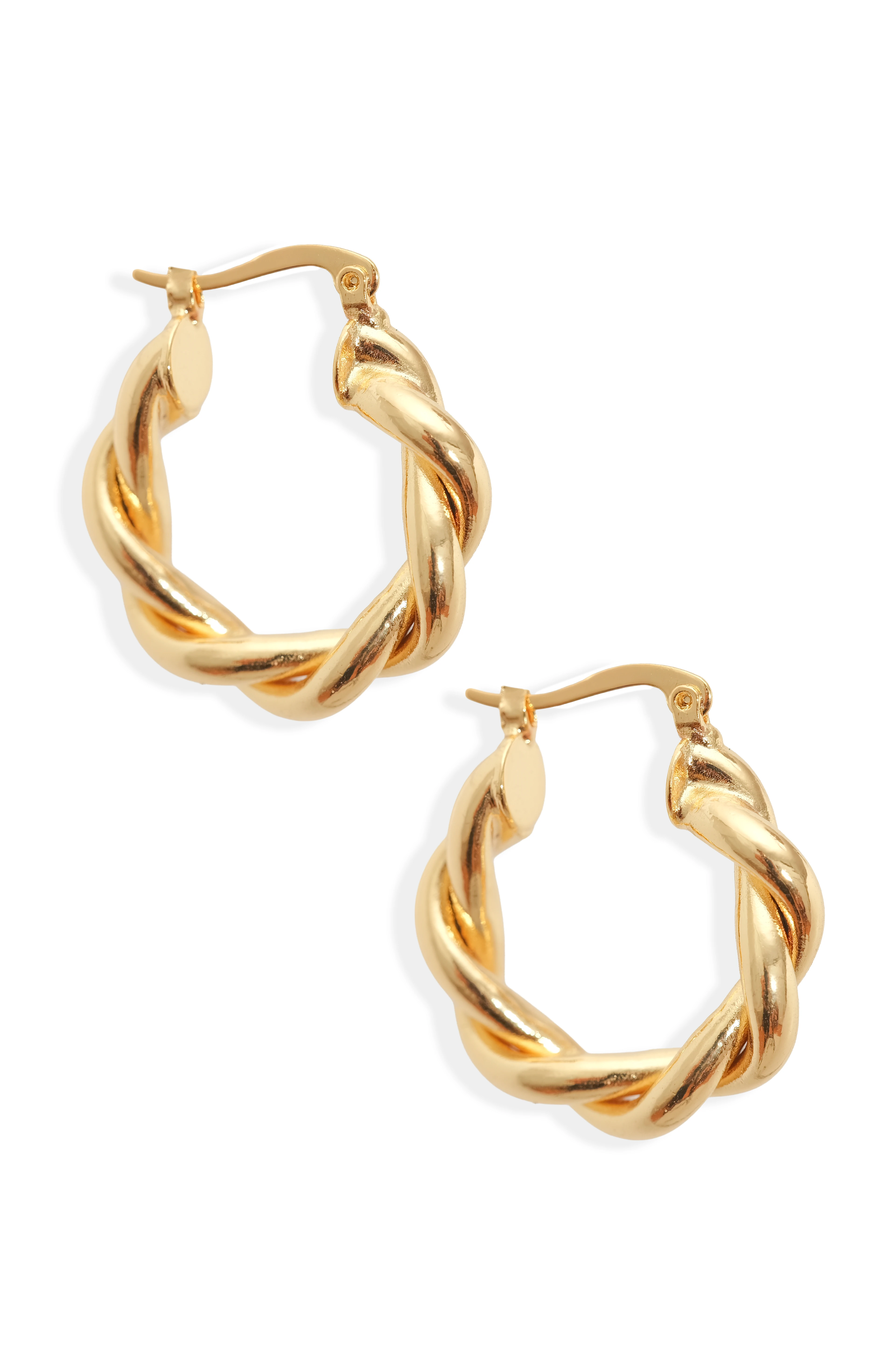 Altın Burgu Halka Küpe | Çelik Dokulu Kalın Halka Küpe & Günlük Şıklık