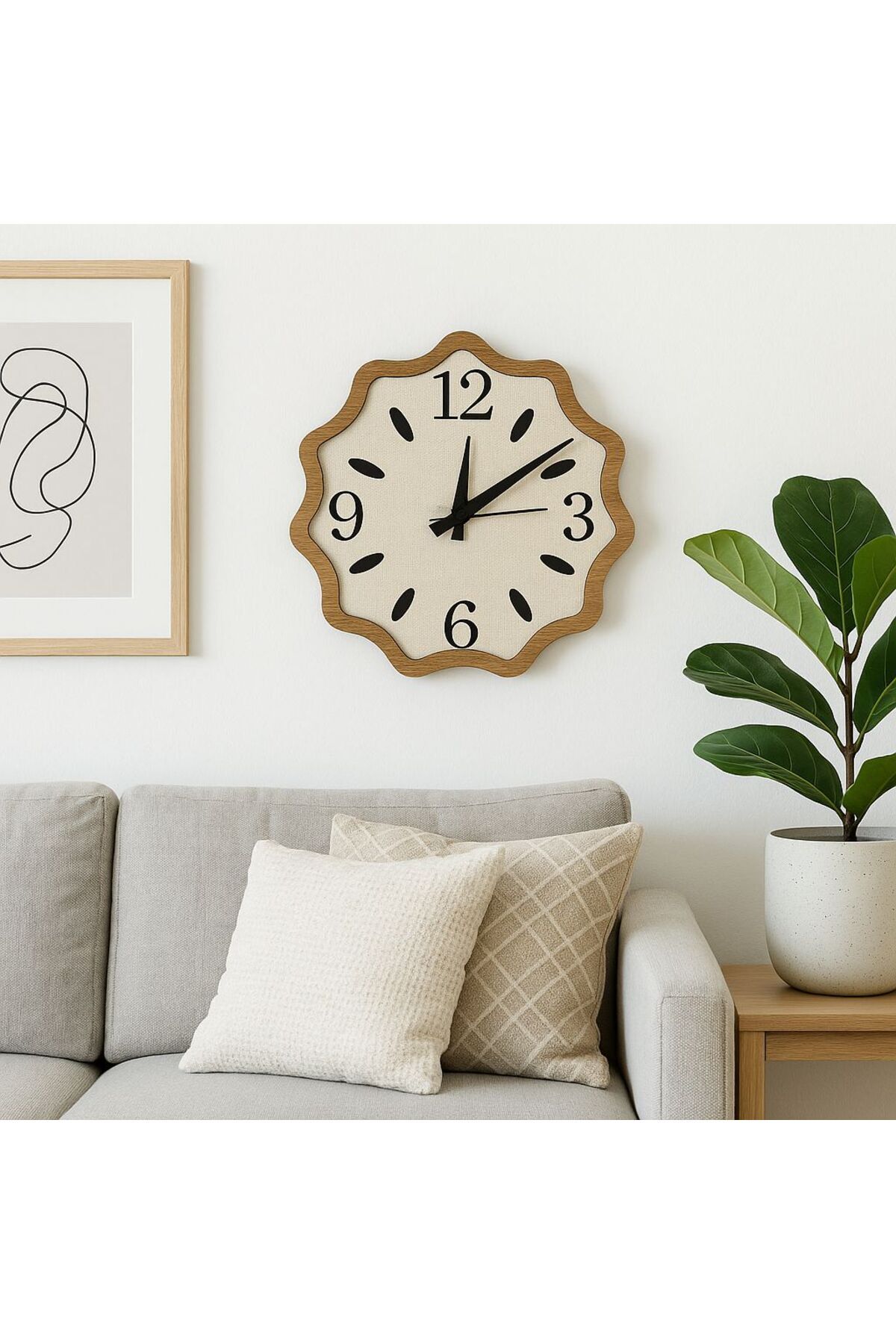 Dekoratif Ahşap Duvar Saati 43cm